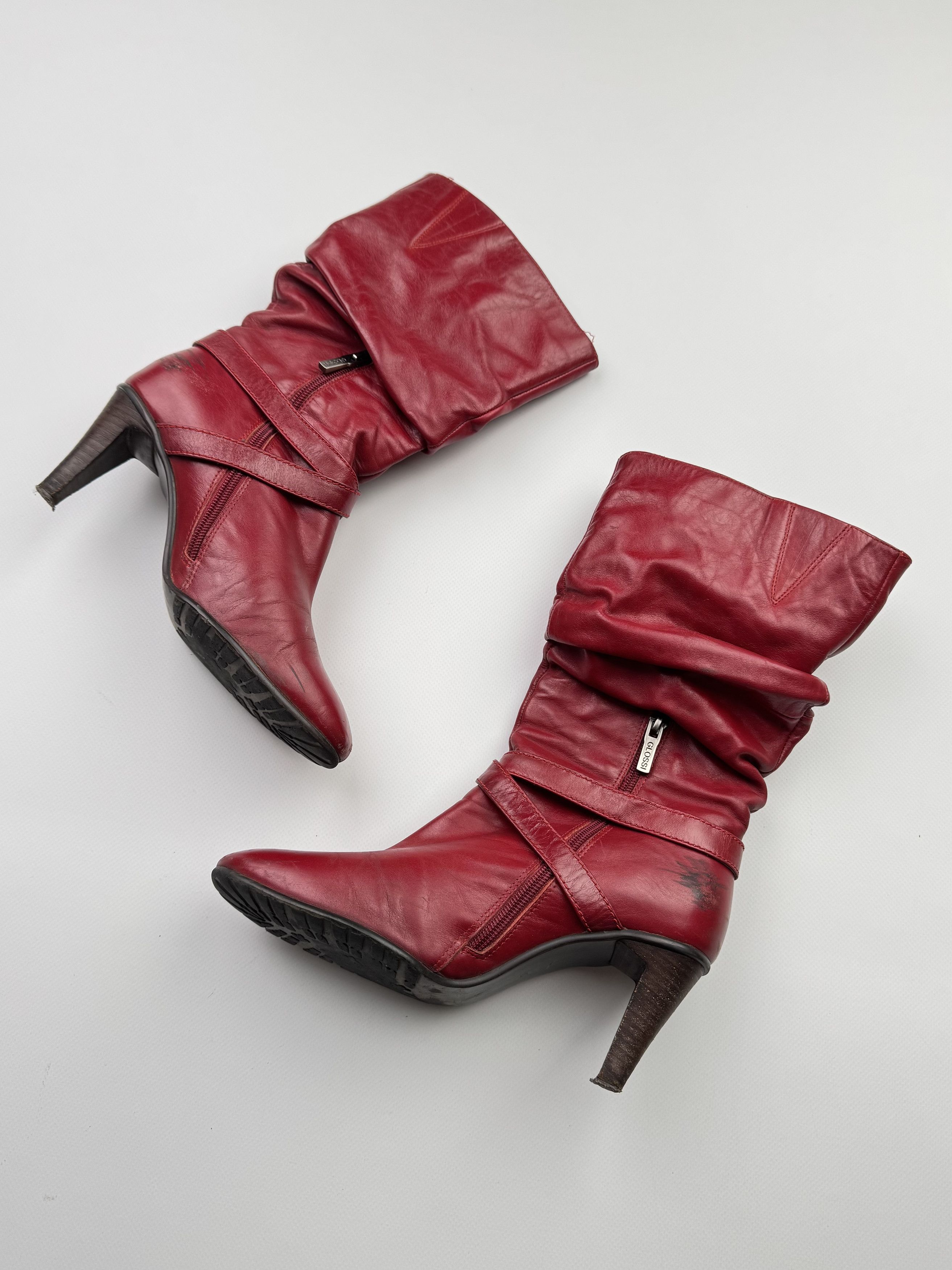 Vintage Vintage Leather Heels Boots With Belted B343(V372)E2 Size US 7 / IT 37 - 3 Thumbnail