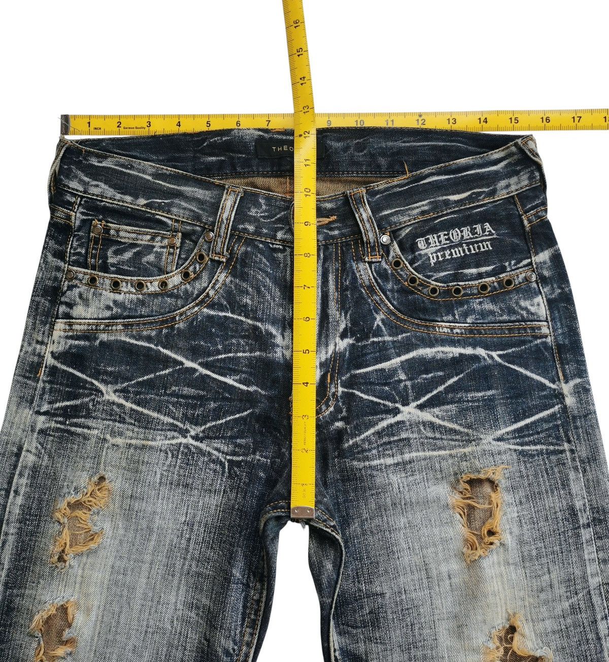 PPFM Theoria Distressed Clawmark Jeans Size US 31 - 10 Thumbnail