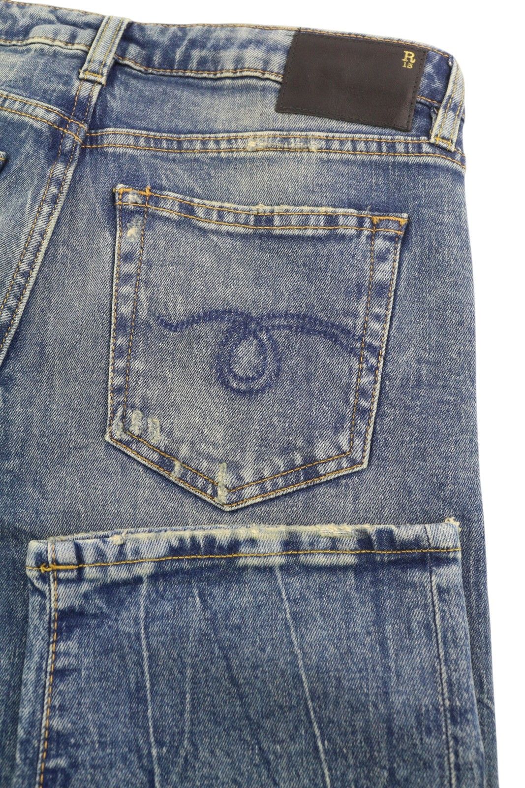 R13 BOY STRAIGHT 26 Ankle Cropped Washed Blue Kelly 84488 Size 26" / US 2 / IT 38 - 6 Thumbnail