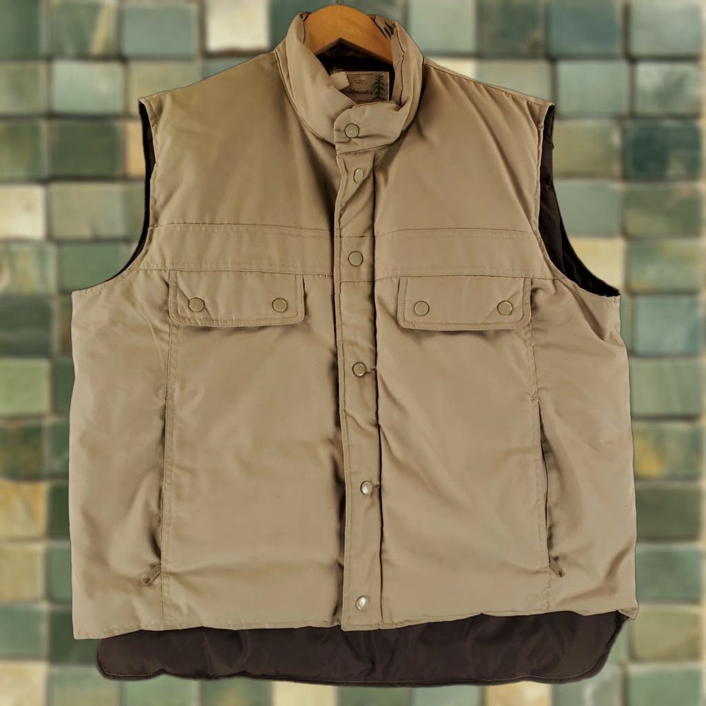 Sears VINTAGE Sears Fieldmaster Vest VTG 80s Down Puffer Brown Mens XL Tall XLT Large / Big & Tall Jacket? Size US XL / EU 56 / 4 - 1 Thumbnail