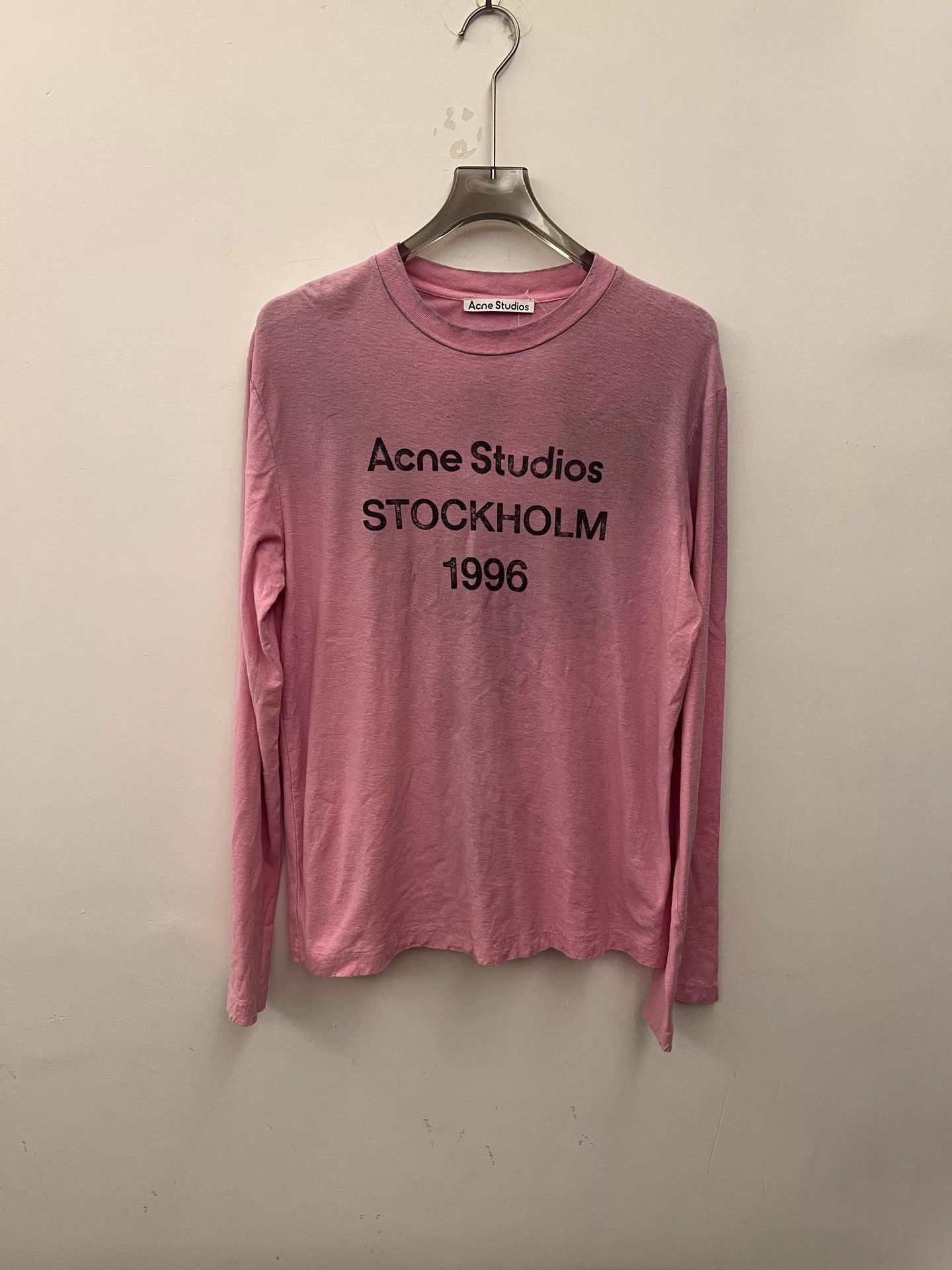 Acne Studios Acne Vintage 1996 Logo Print Drop-Shoulder Tee Candy Pink XS Size US XS / EU 42 / 0 - 1 Thumbnail