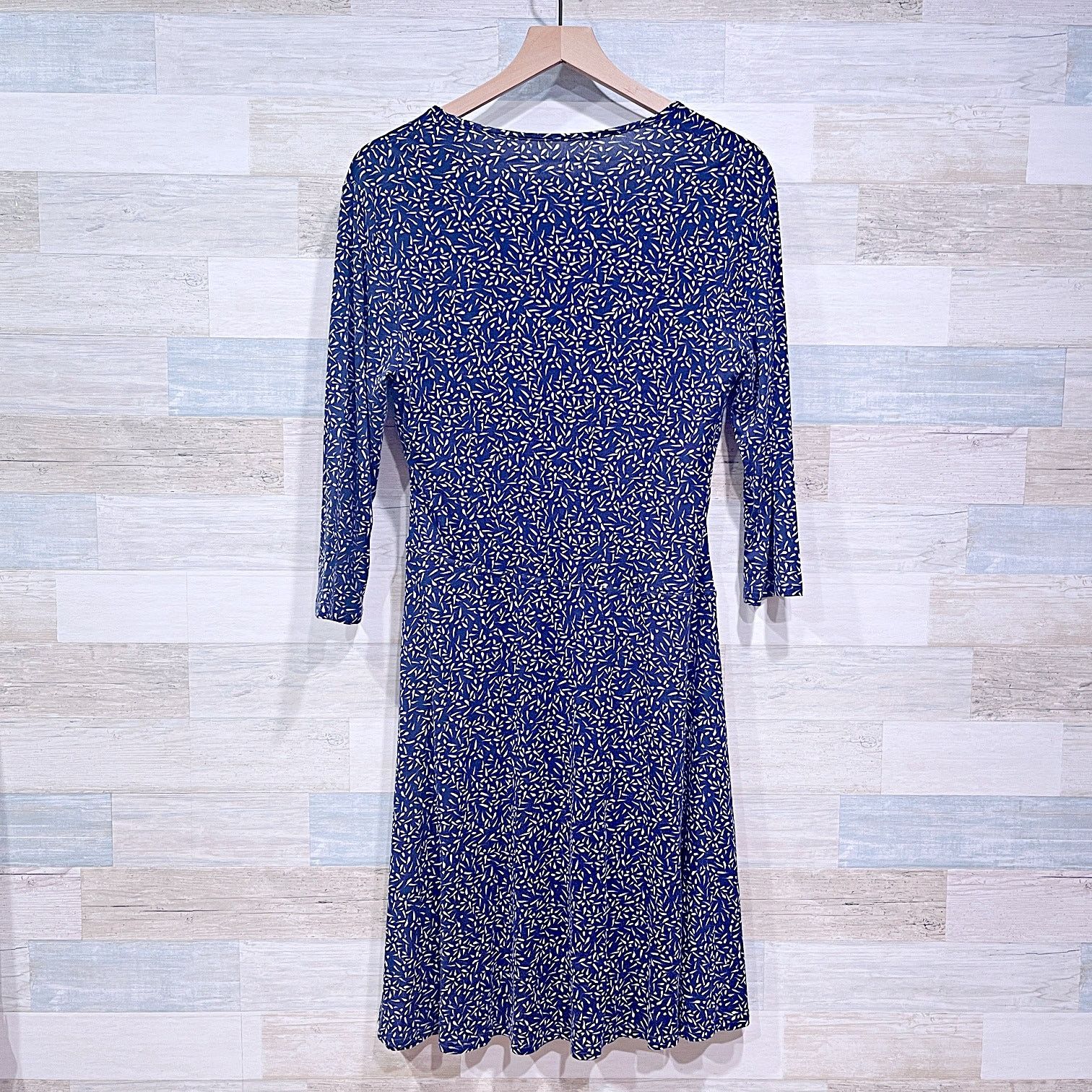Other Garnet Hill 3/4 Sleeve Wrap Dress Blue White Womens Medium Size M / US 6-8 / IT 42-44 - 3 Thumbnail