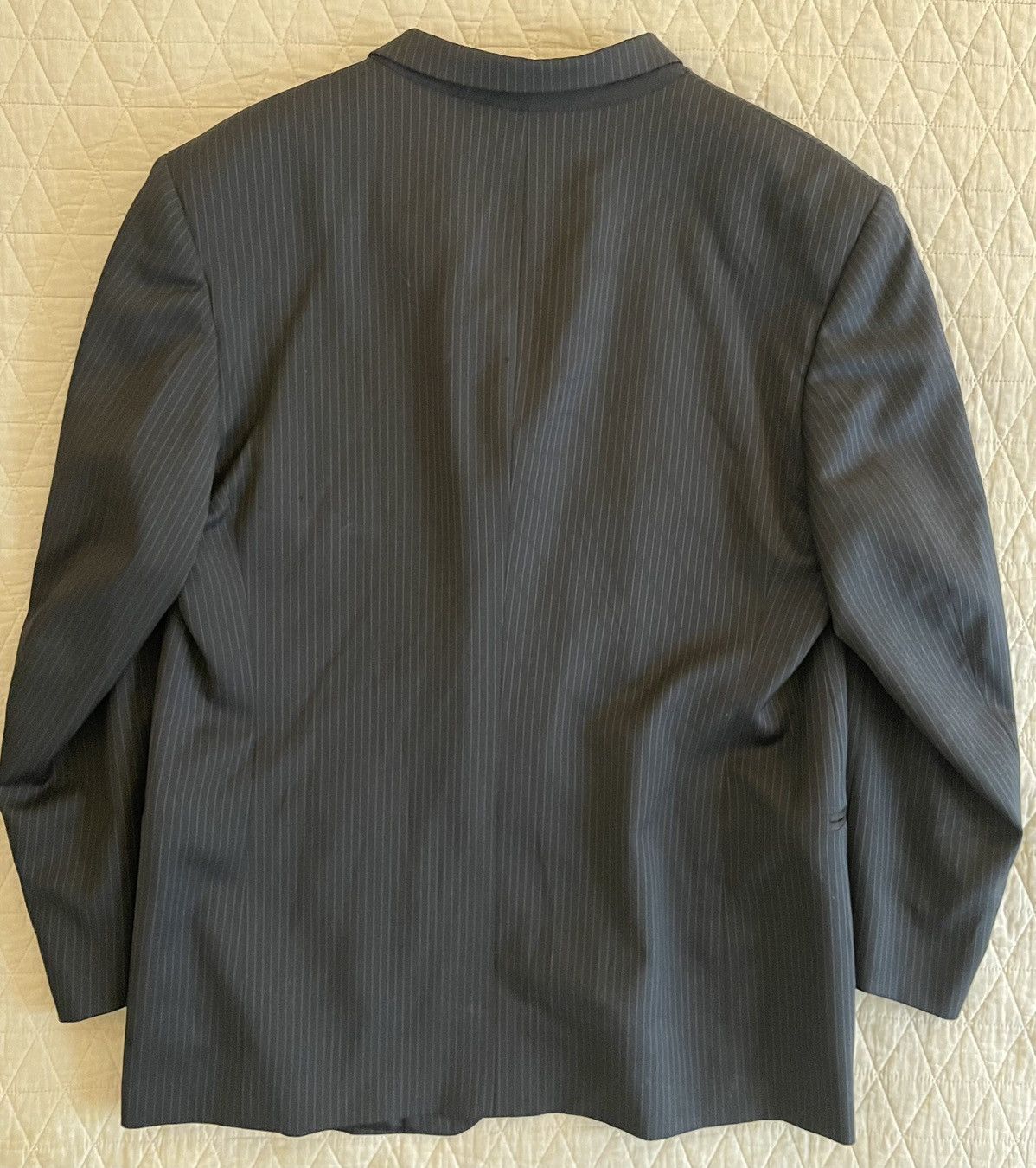 Donna Karan × Vintage Fine Stripe 3-Button Wool Suit Size 46R - 6 Thumbnail