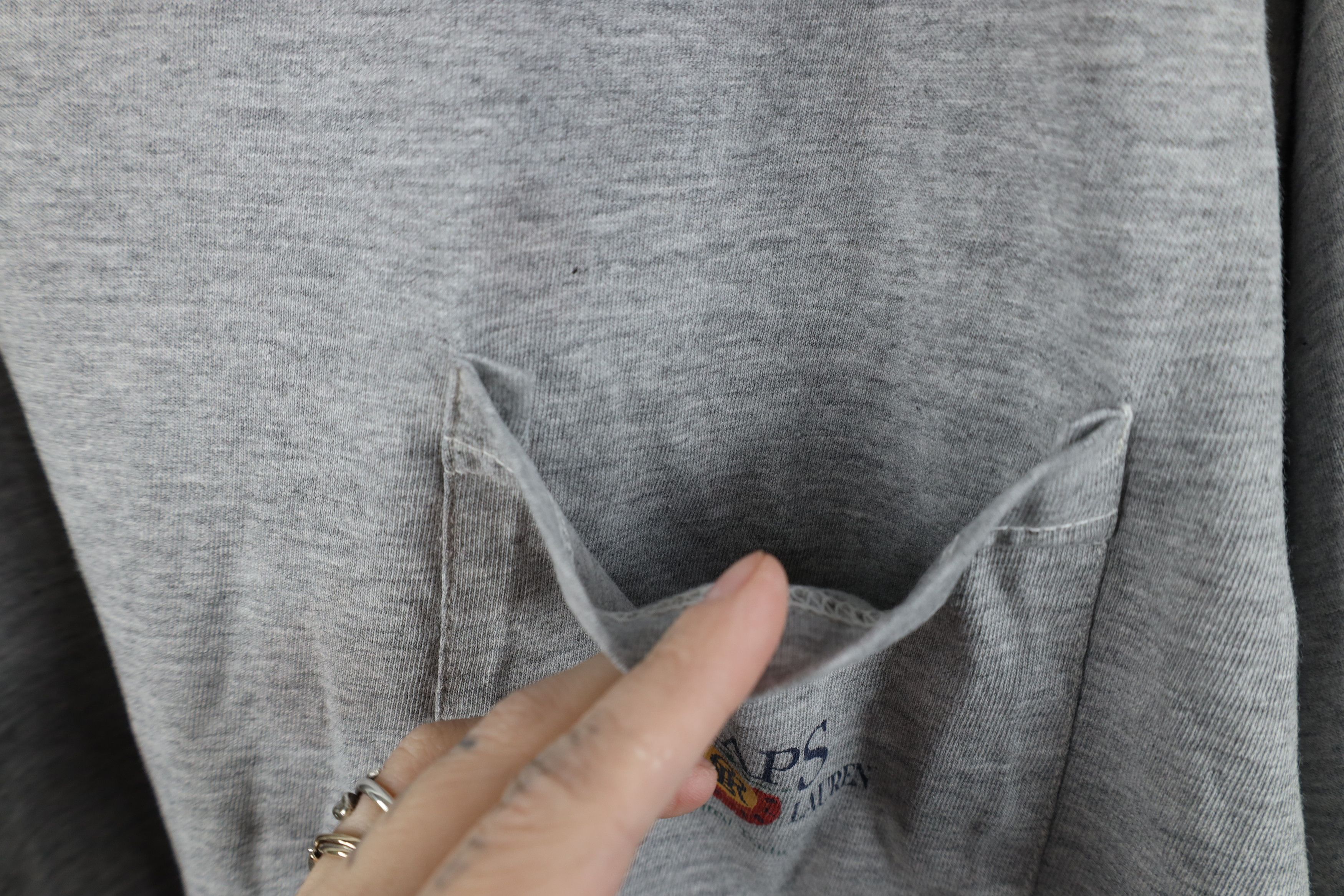 Ralph Lauren Vintage 90s Chaps Ralph Lauren Spell Baggy Pocket T-Shirt Size US XL / EU 56 / 4 - 5 Thumbnail