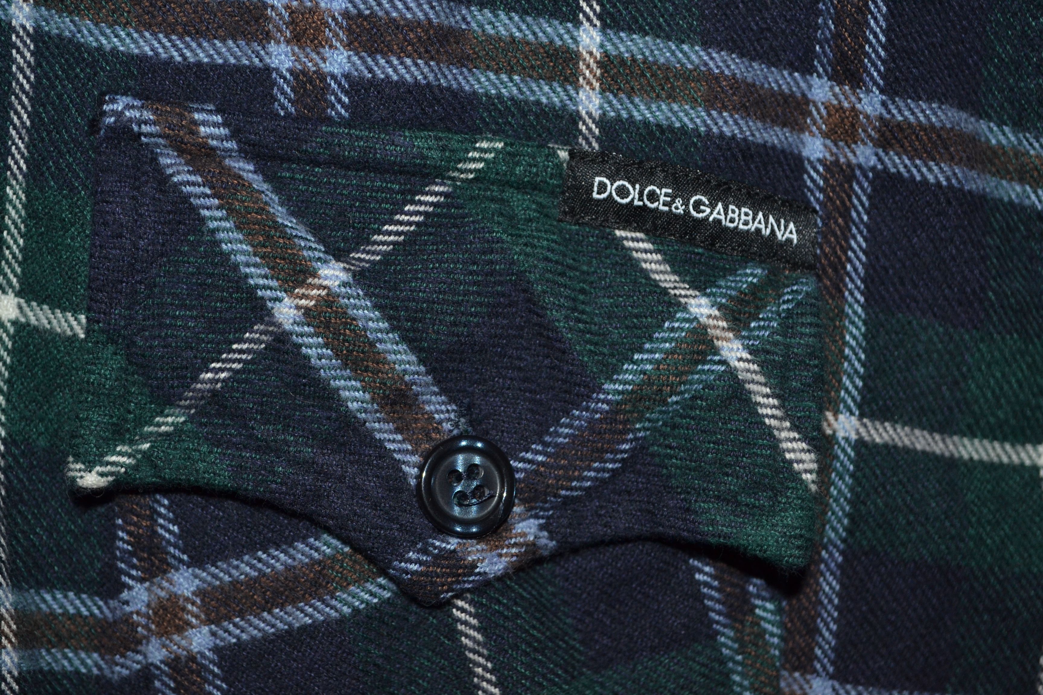Dolce & Gabbana Dolce & Gabbana Sicilia Check Western Shirt Cotton 16.5 42 M Size US M / EU 48-50 / 2 - 2 Thumbnail