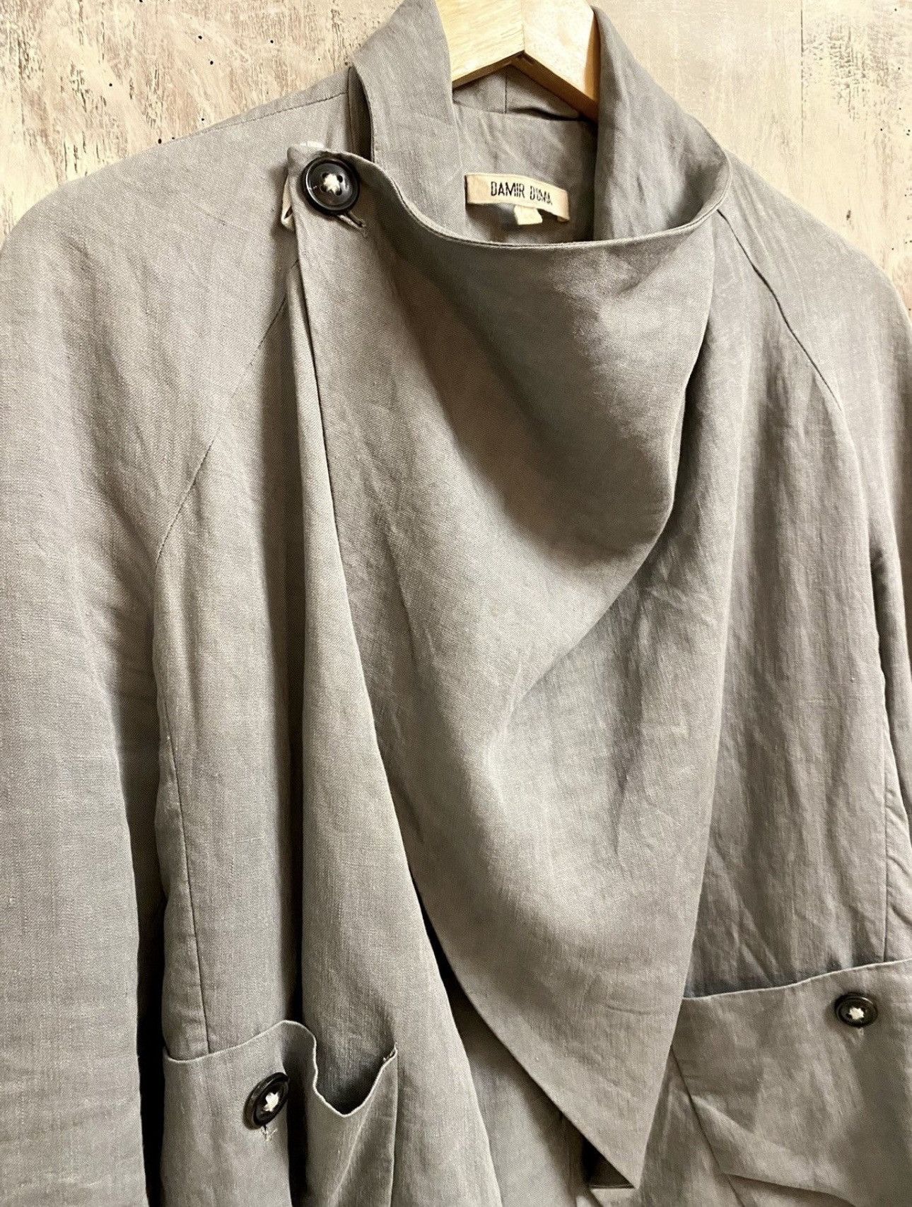 damir doma archive grey linen jacket 44 men