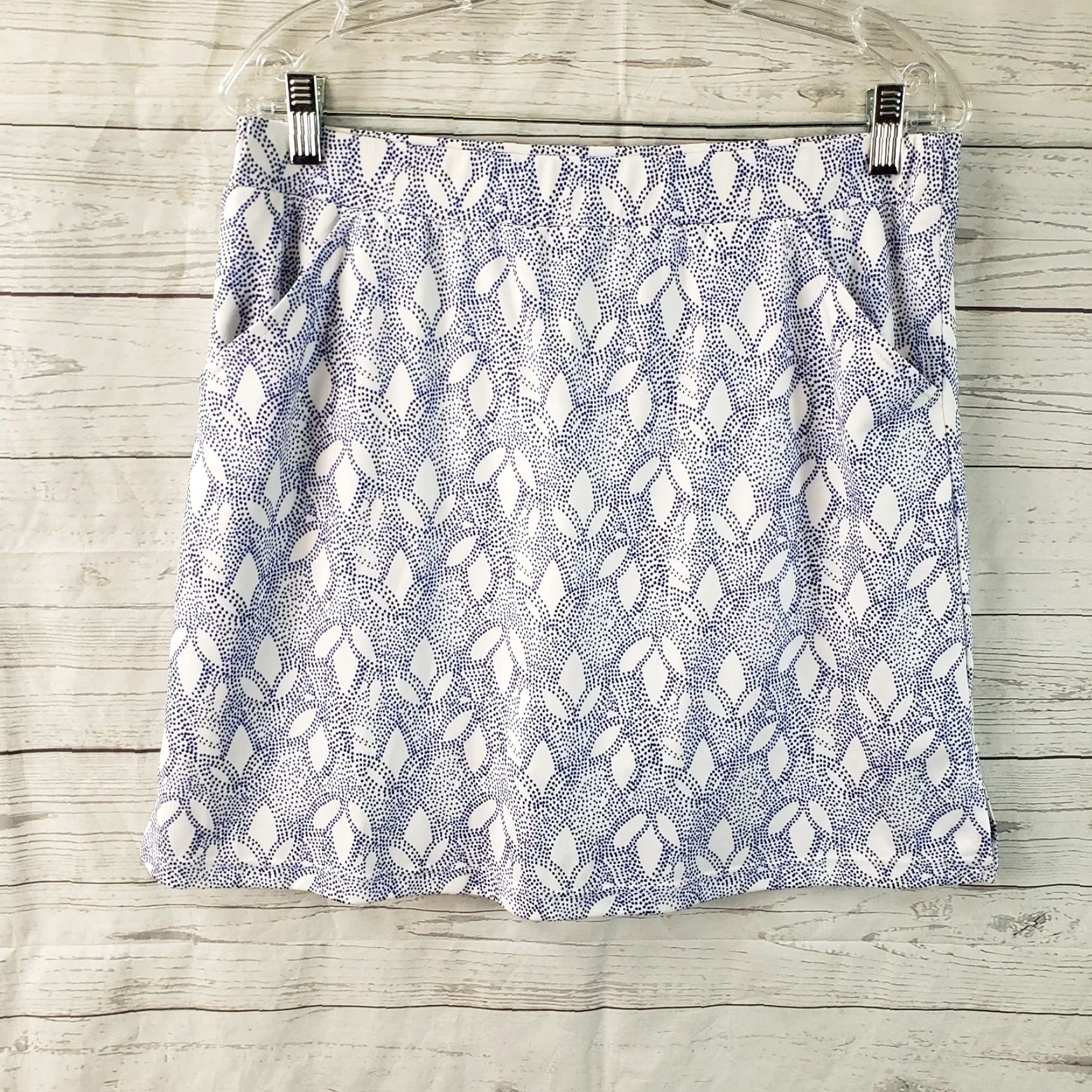 Vintage Whimsey Rose Womens Skort Size Large Purple White Pull On Pockets Activewear A-Line Short Skirt Size ONE SIZE - 2 Thumbnail