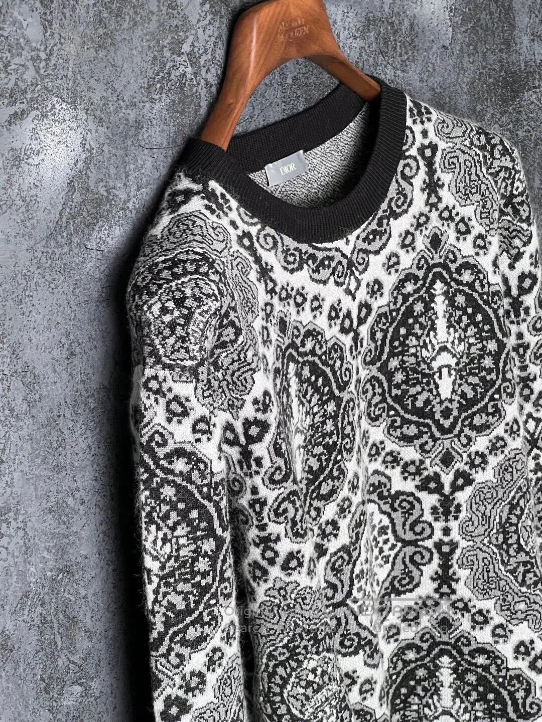 Dior black and white patterned pullover sweater. Size US XL / EU 56 / 4 - 5 Thumbnail