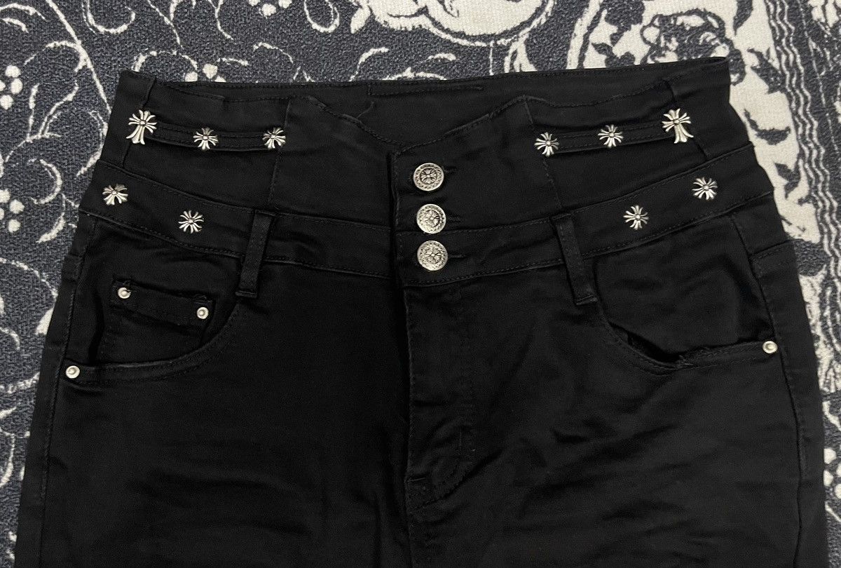 Japanese Brand CHROME HEARTS INSPIRED STRETCHABLE PANT UNBRAND Size US 28 / EU 44 - 6 Thumbnail