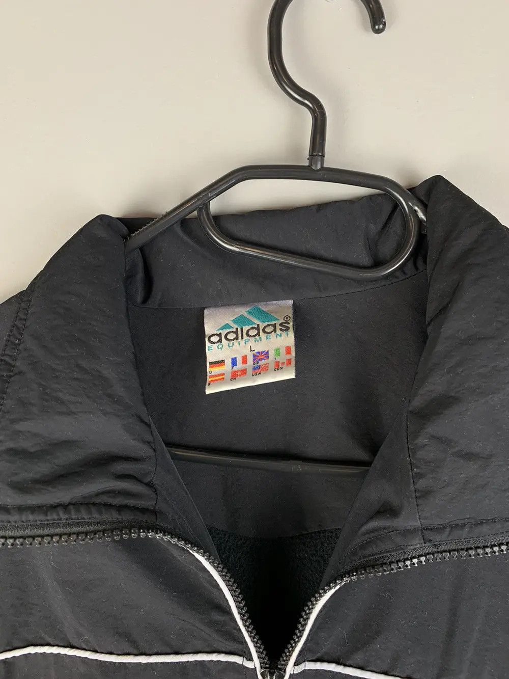 Adidas × Vintage Vintage 90s Adidas Equipment Zip Track Jacket Drill Hype Size US L / EU 52-54 / 3 - 5 Thumbnail