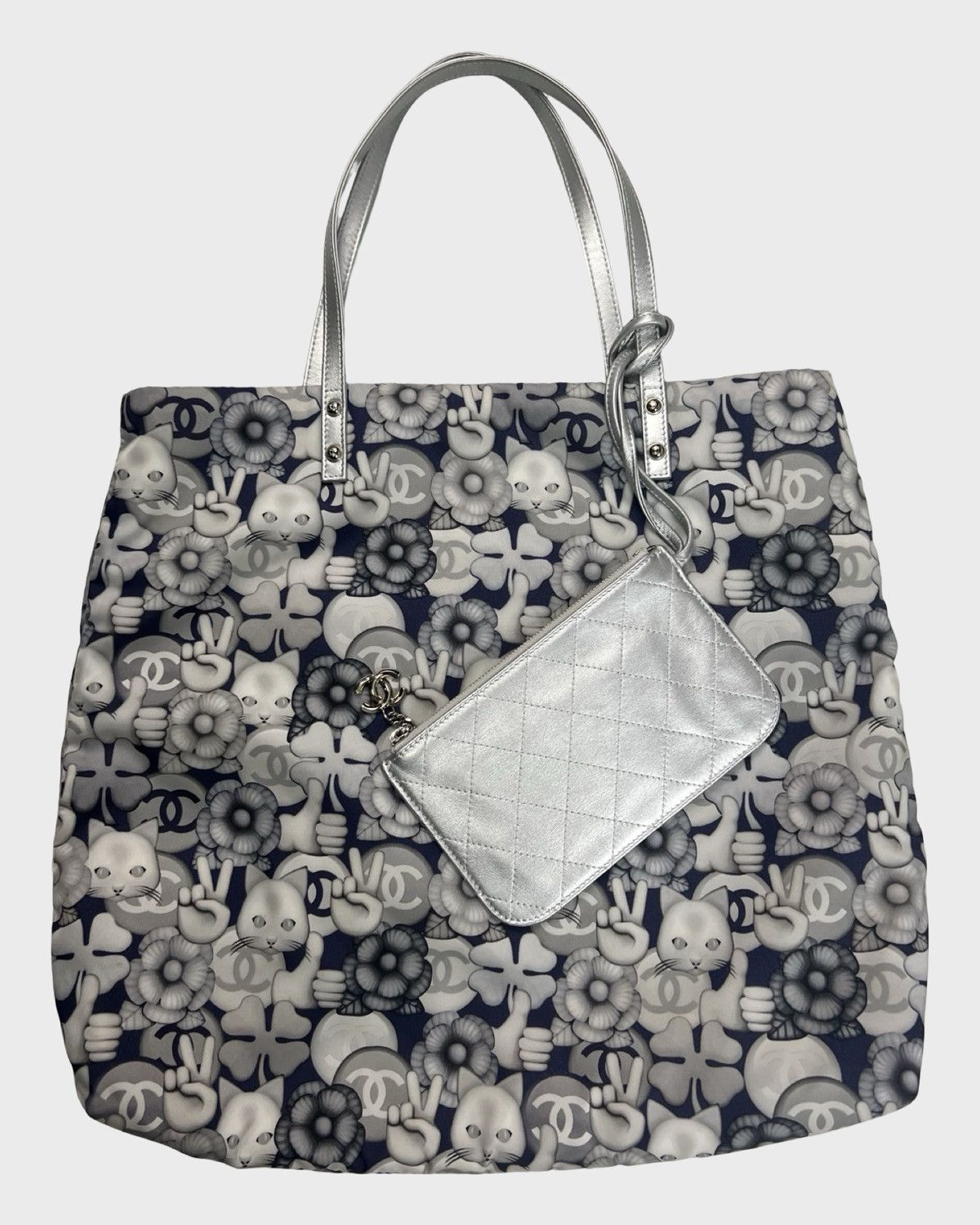 Chanel CHANEL AW16 RUNWAY CAT EMOJI SHOPPING TOTE BAG SZ:OS Size ONE SIZE - 2 Thumbnail