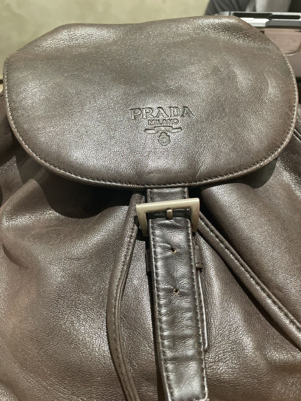 Prada × Vintage Prada Backpack Leather in Chain Strap Size ONE SIZE - 9 Thumbnail