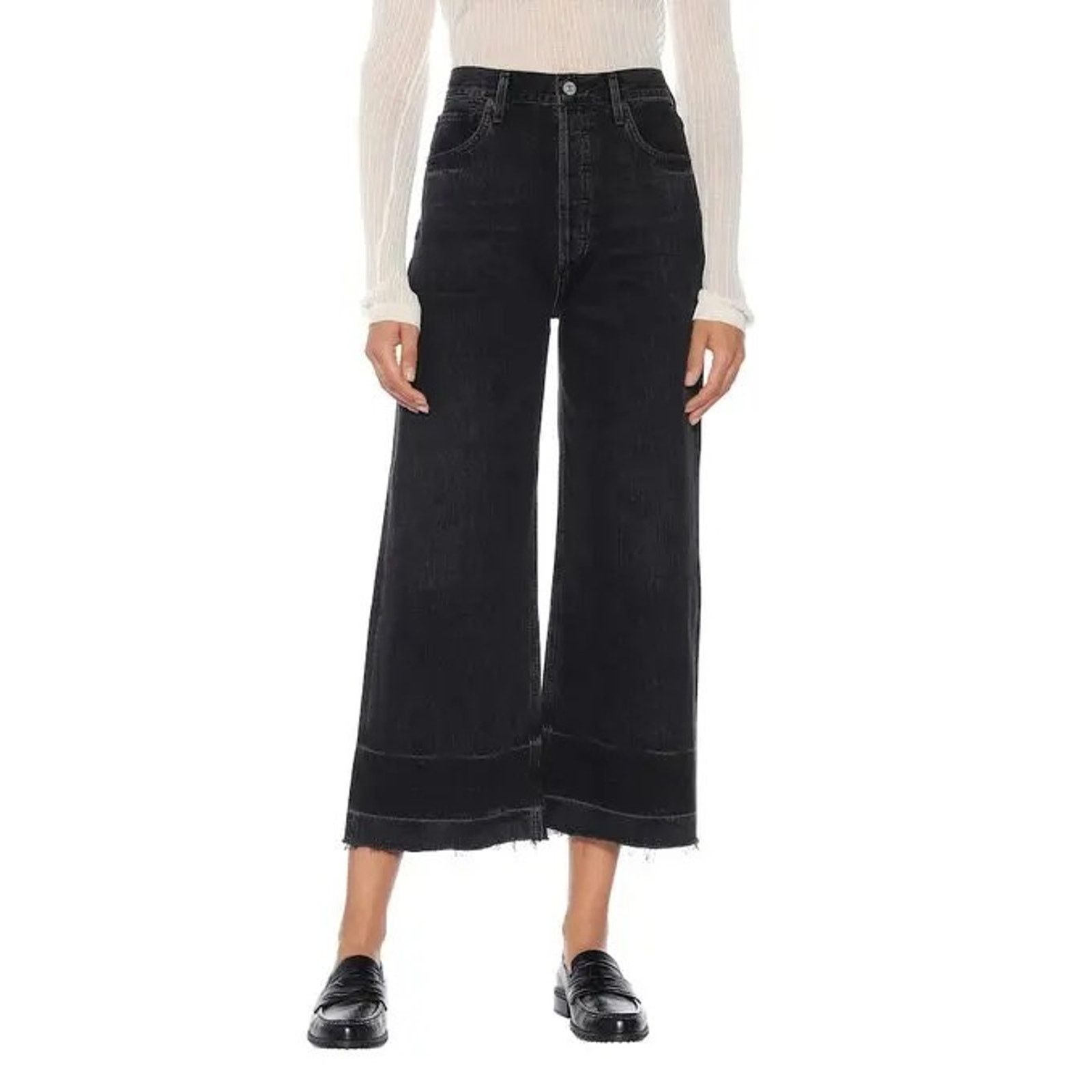 Citizens Of Humanity Citizens of Humanity Sacha Jeans High Wide Button Fly Crop Size 27" / US 4 / IT 40 - 3 Thumbnail