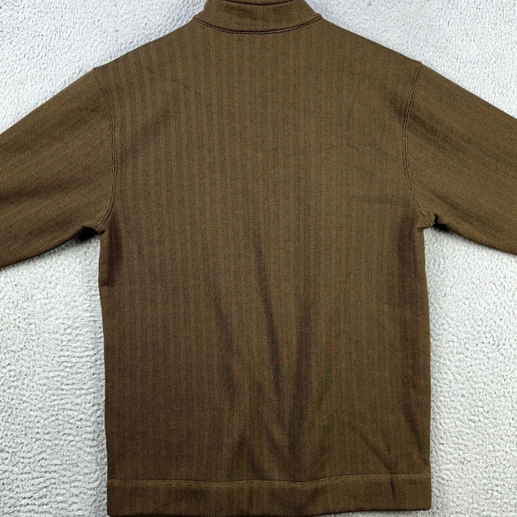 Roundtree & Yorke Roundtree Yorke Sweatshirt Fleece Mens Small Brown Herringbone Quarter Zip NEW Size US S / EU 44-46 / 1 - 2 Thumbnail