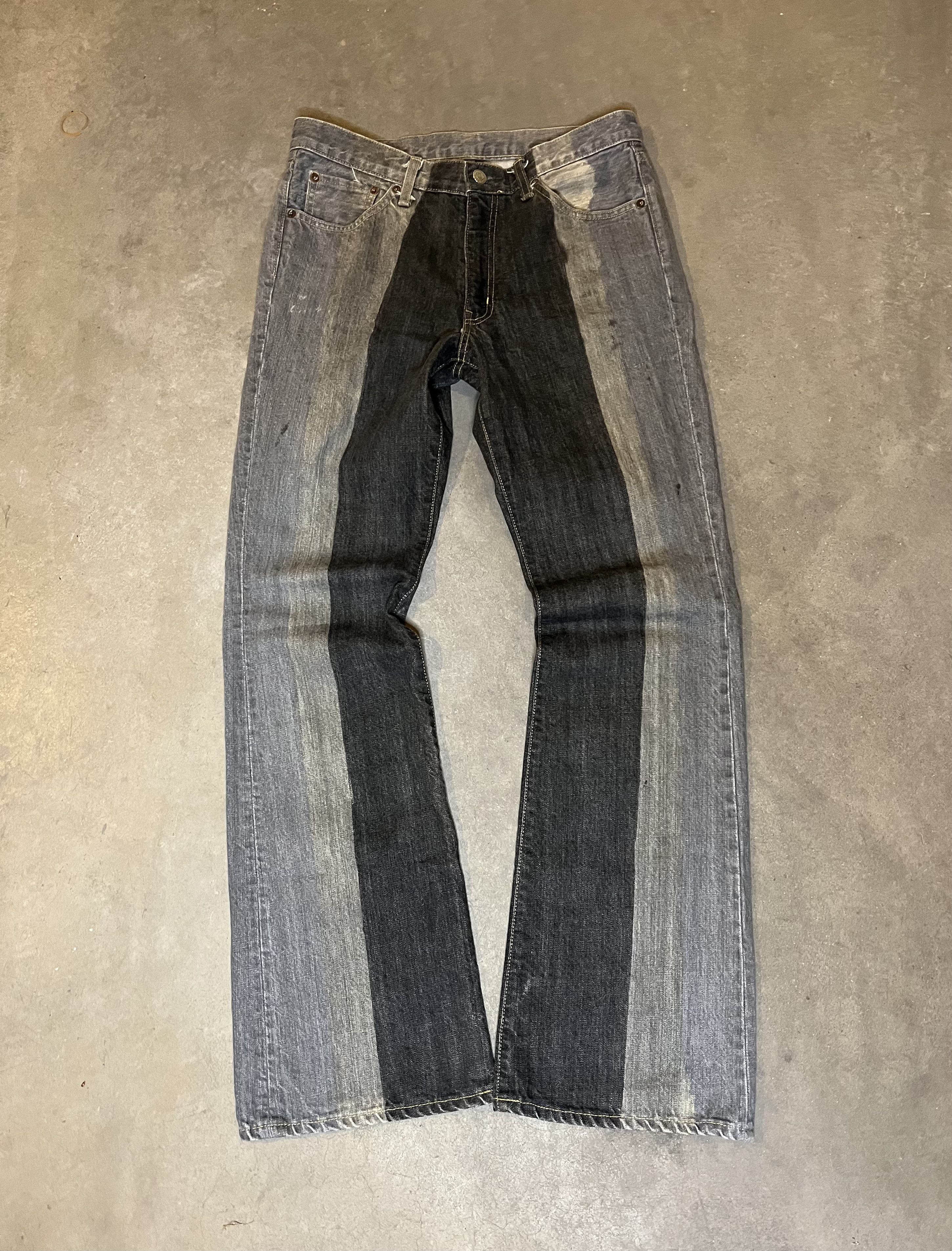 Image of Vintage Blue Way Flared Split Jeans in Charcoal Grey, Men's (Size 30)