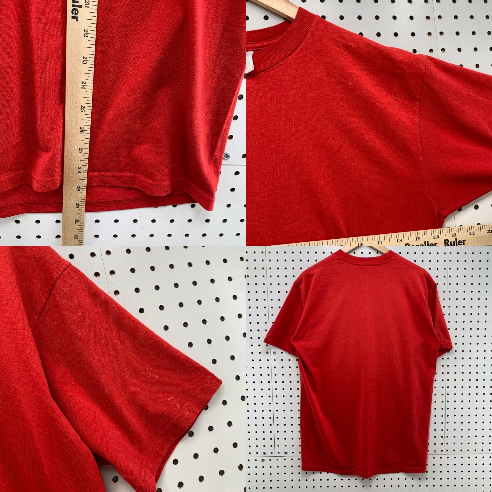 Jerzees VINTAGE Jerzees Shirt Mens L Red 90s Made in USA 50/50 Cotton Blend Crew Neck Short Sleeve T-Shirt Size US L / EU 52-54 / 3 - 8 Thumbnail