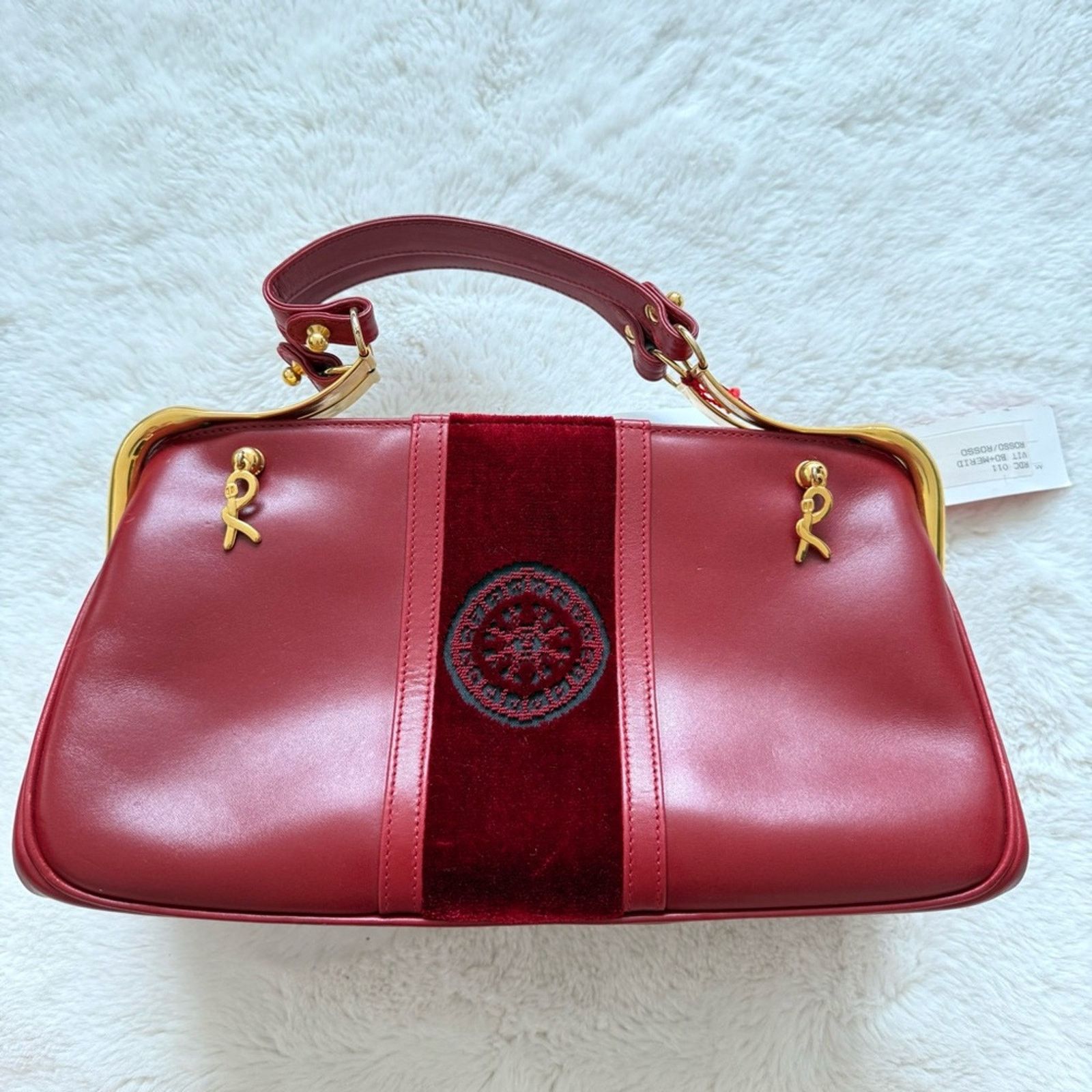 Roberta di Camerino Roberta di Camerino Leather Velvet Trimmed Handle Bag Size ONE SIZE - 1 Thumbnail