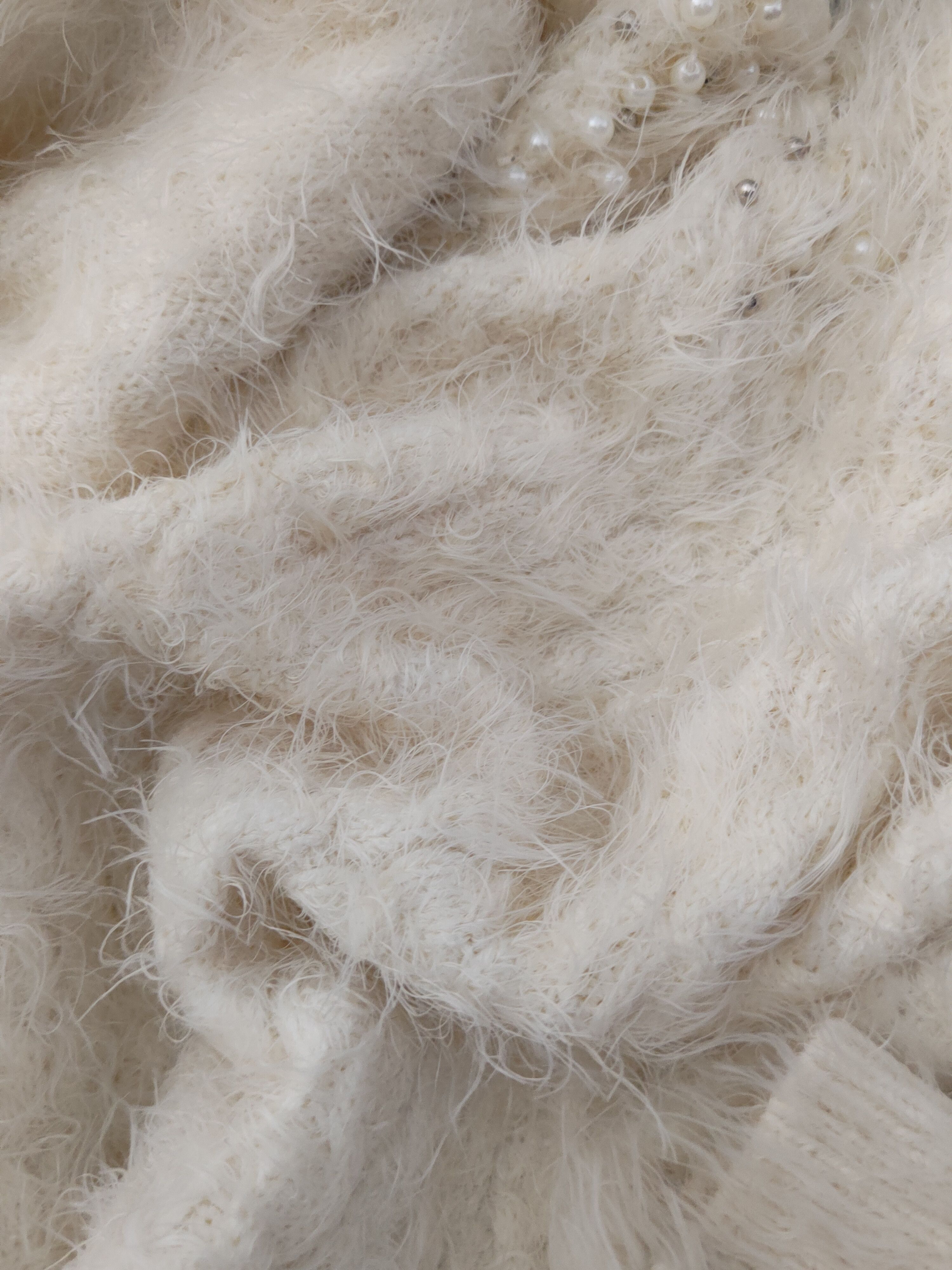 Japanese Brand Valleygirl Ivory Shag Shaggy Fur Mohair Knitwear #W1642 Size S / US 4 / IT 40 - 10 Thumbnail
