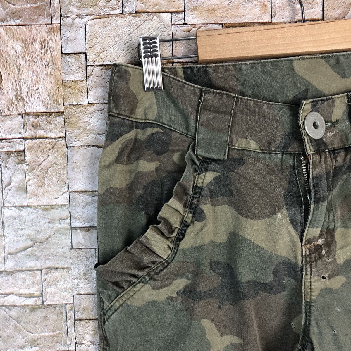 Japanese Brand As Know Is De Base Camo Green Cargo Multipocket Pants #A595 Size 28" / US 6 / IT 42 - 8 Thumbnail