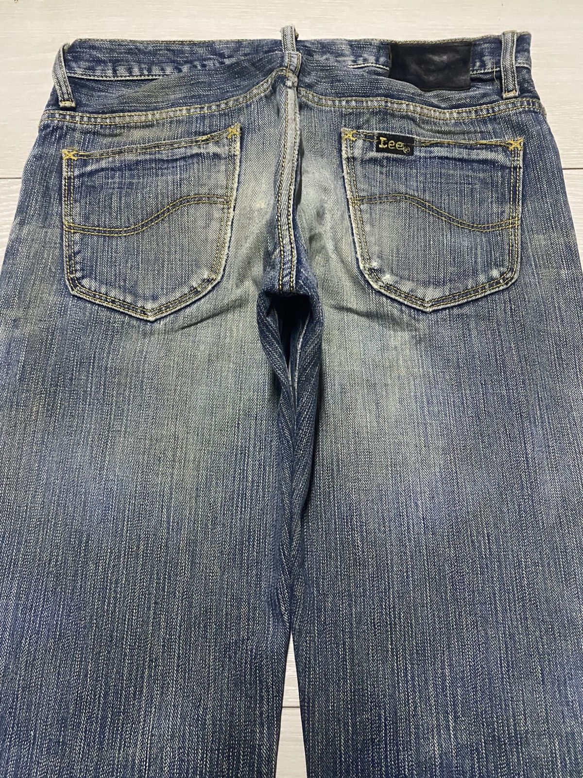 Lee × Number (N)ine Vintage Lee Mud Wash Distressed Patches Flare Jeans Size US 31 - 4 Thumbnail
