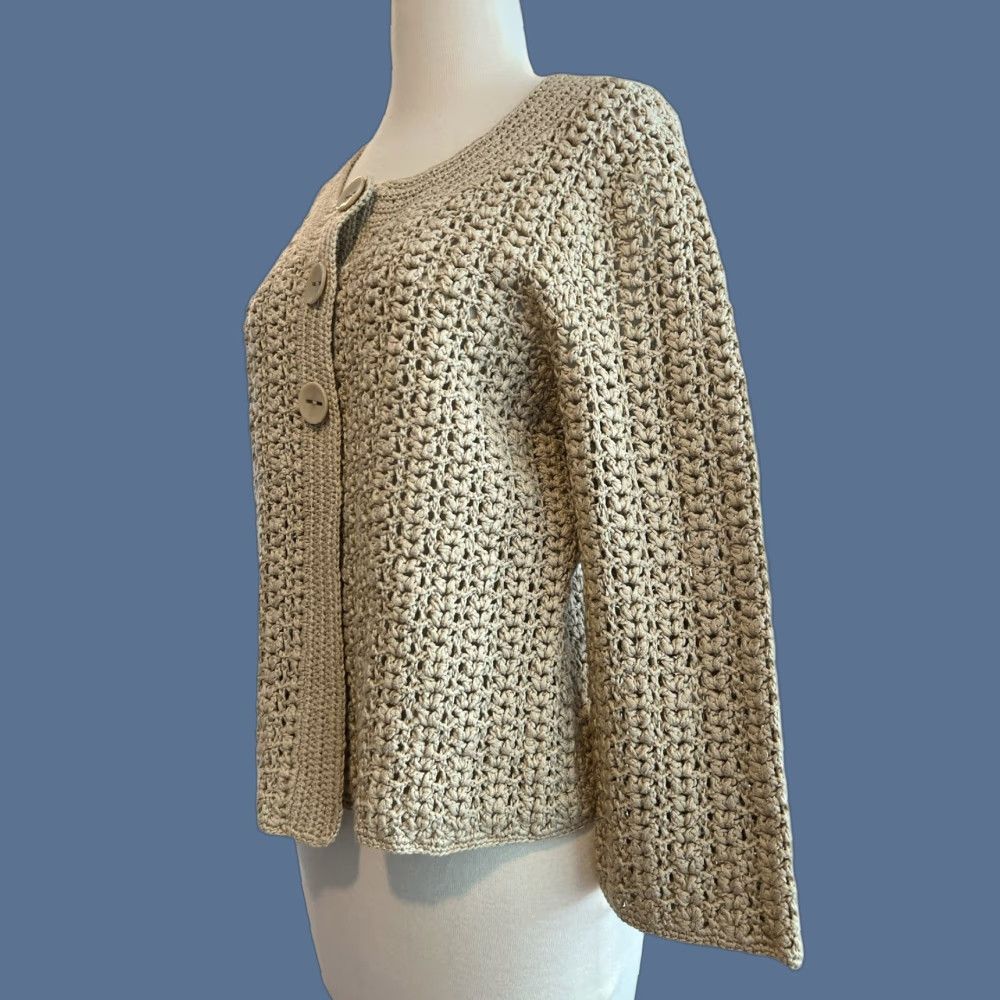 Talbots Talbots Cardigan M Chunky Knit Tan 3 Button NWT Large Button 19 Size M / US 6-8 / IT 42-44 - 1 Thumbnail