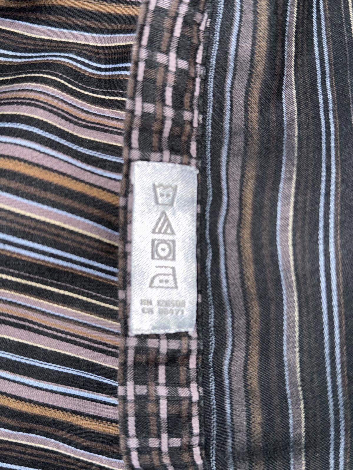 Thomas Dean Thomas Dean Men's Striped Contrast Cuff Multicolored Shirt L Size US L / EU 52-54 / 3 - 7 Thumbnail