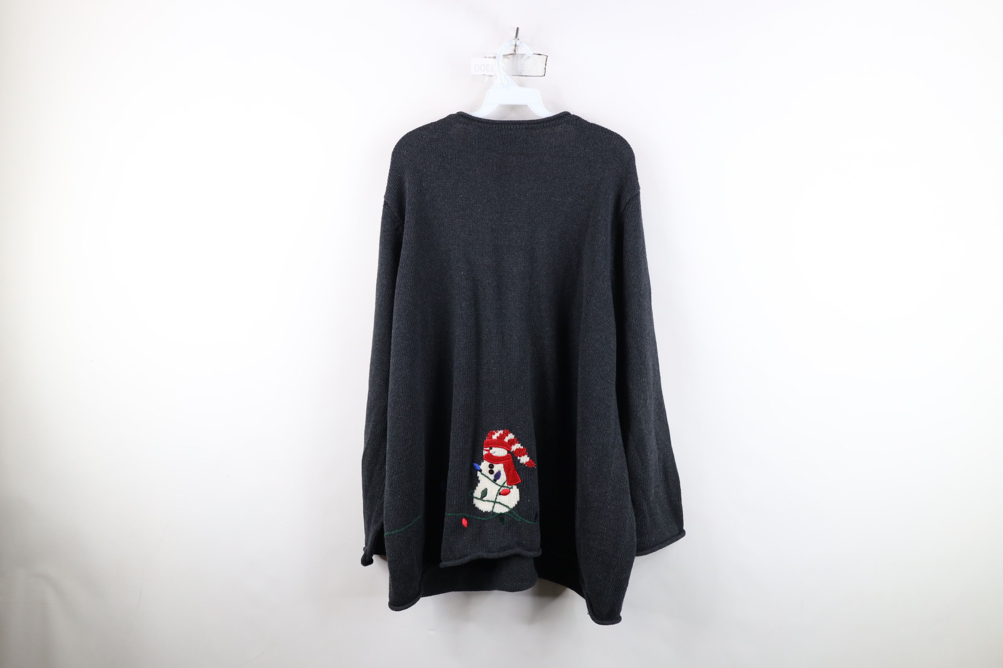 Vintage Vintage 90s Streetwear Snowman Marled Knit Full Zip Sweater Size 3XL / US 20-22 - 13 Thumbnail