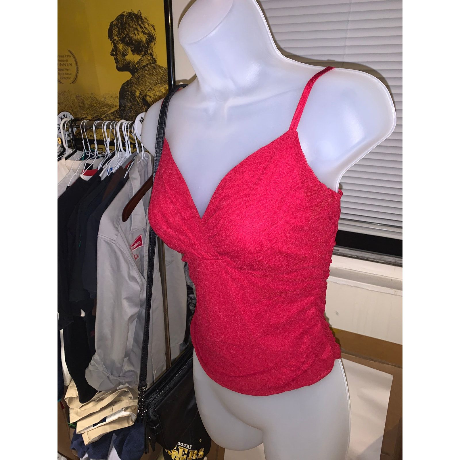 Other Thalia Sodi Burgundy Ruched Surplice Cami Top Mesh NWT M Size M / US 6-8 / IT 42-44 - 7 Thumbnail
