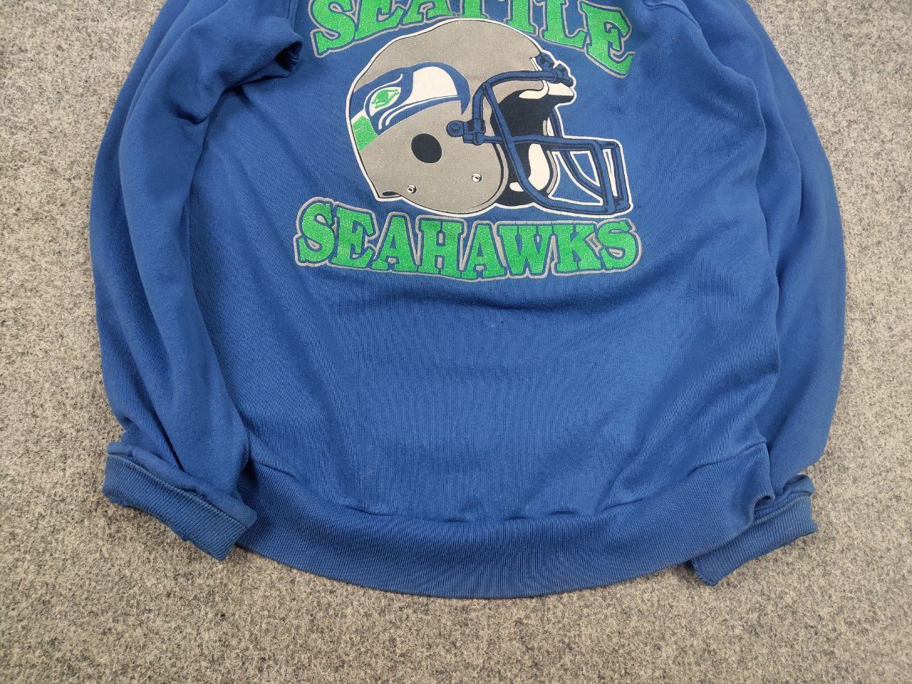 Vintage Vintage 80's Seattle Seahawks Logo Blue Crew neck Sweatshirt Size US M / EU 48-50 / 2 - 5 Thumbnail