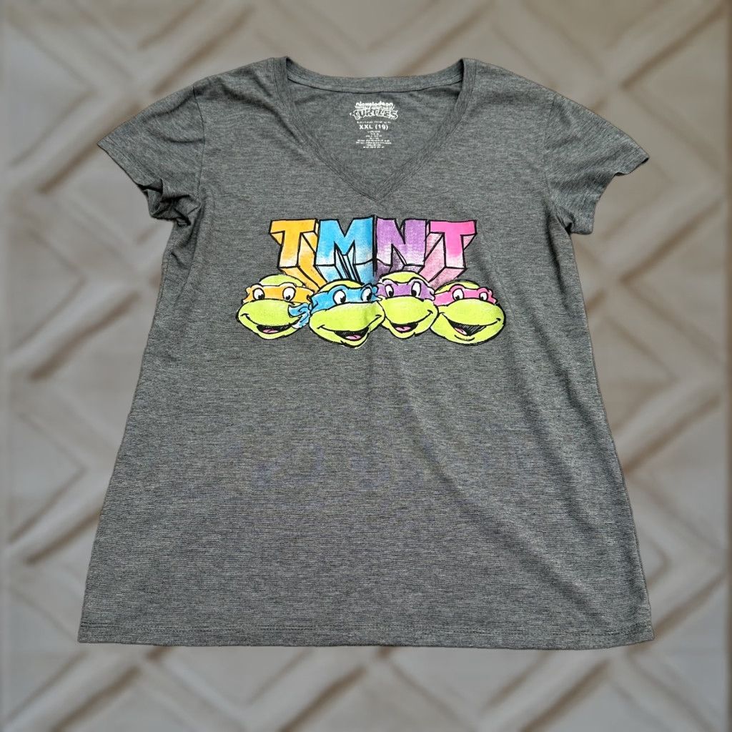 Nickelodeon Nickelodeon Teenage Mutant Ninja Turtle T-Shirt Womens Medium Girls XXL Gray Tee Size M / US 6-8 / IT 42-44 - 1 Thumbnail