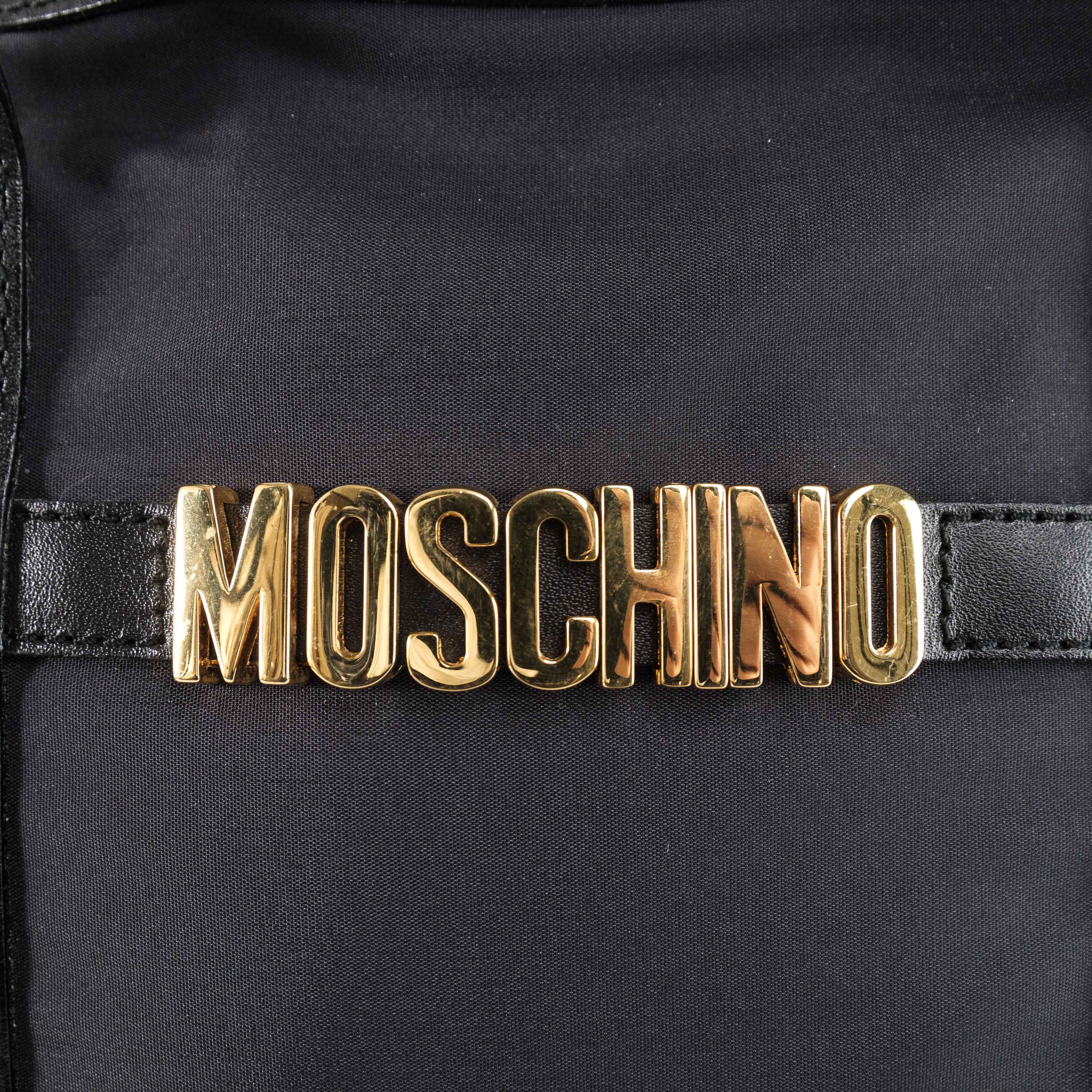 Moschino Moschino Black Nylon & Leather Satchel Bag Size ONE SIZE - 13 Thumbnail