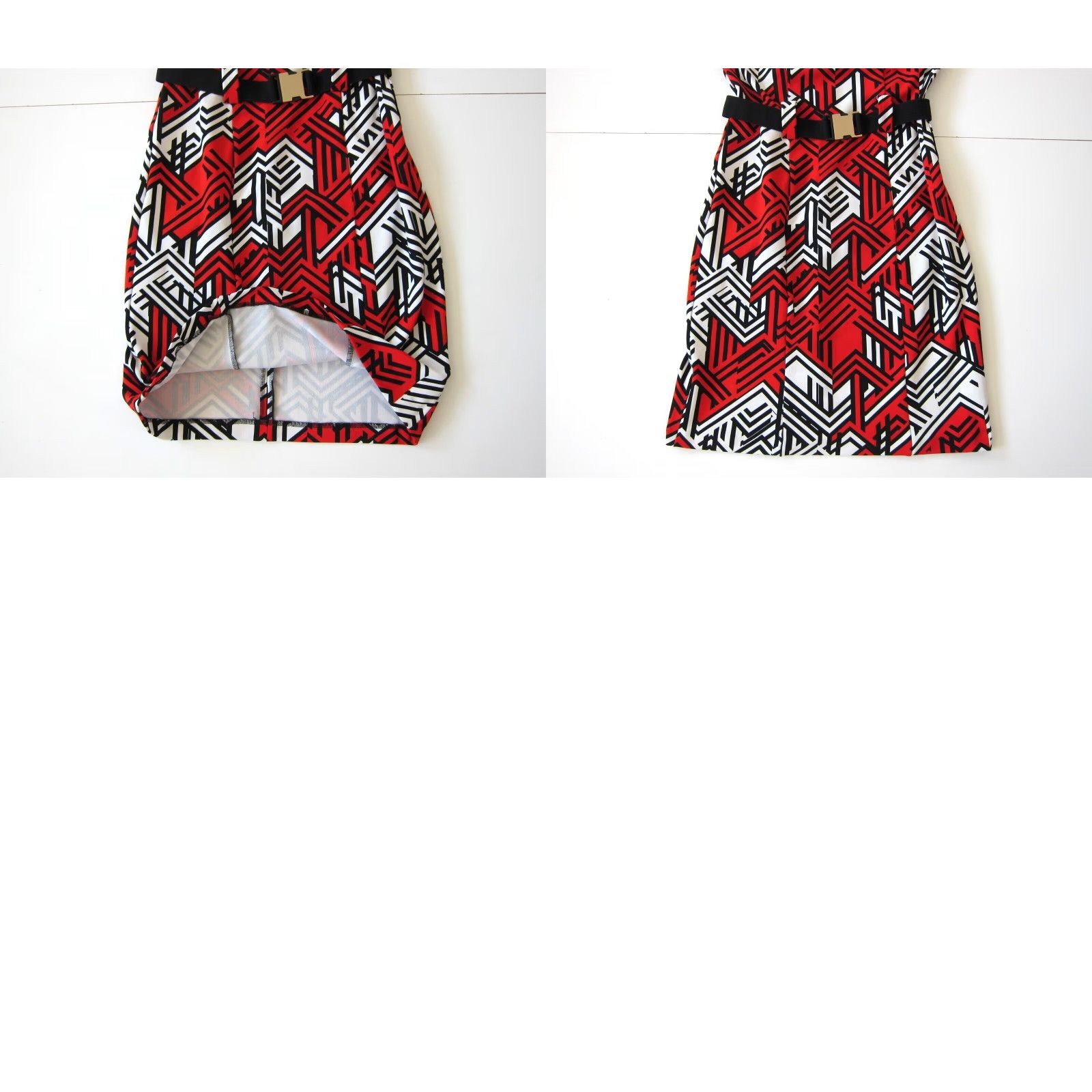 Vintage VINTAGE ILE New York Red White Black White Stretch Sleeveless Belted Sheath Dress Size 6 Size M / US 6-8 / IT 42-44 - 8 Thumbnail