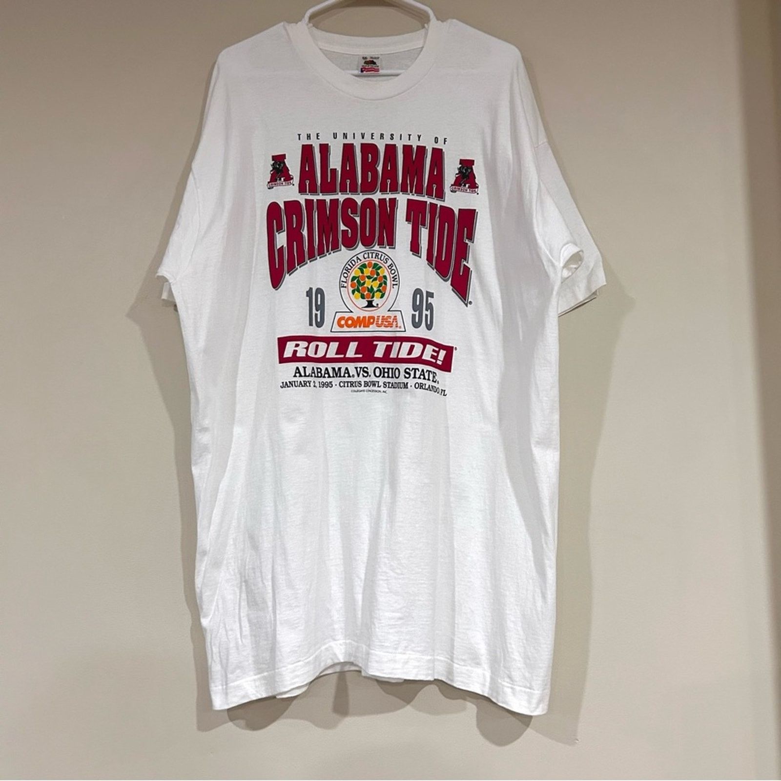 Fruit Of The Loom 1995 Alabama Crimson Tide Citrus Bowl Shirt Size US XXL / EU 58 / 5 - 1 Thumbnail