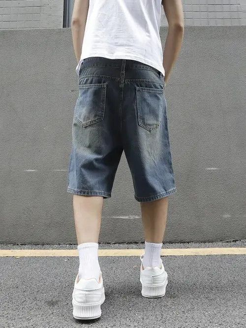 Jean Washed Y2k Shorts Jorts Distressed Denim Size US 32 / EU 48 - 2 Thumbnail