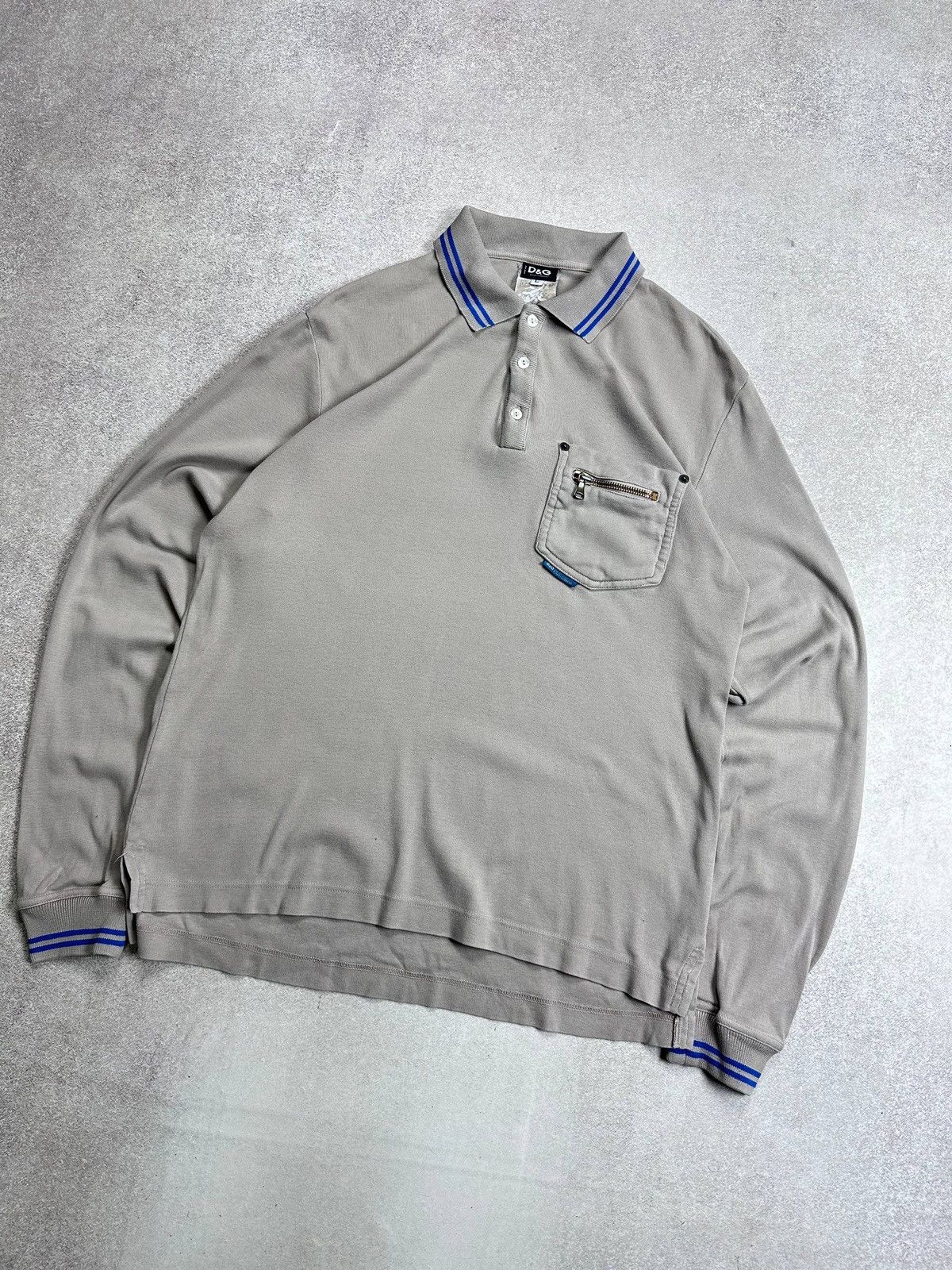 Dolce & Gabbana Vintage Dolce & Gabbana Grey Rugby Longsleeve Shirt L Size US L / EU 52-54 / 3 - 2 Thumbnail