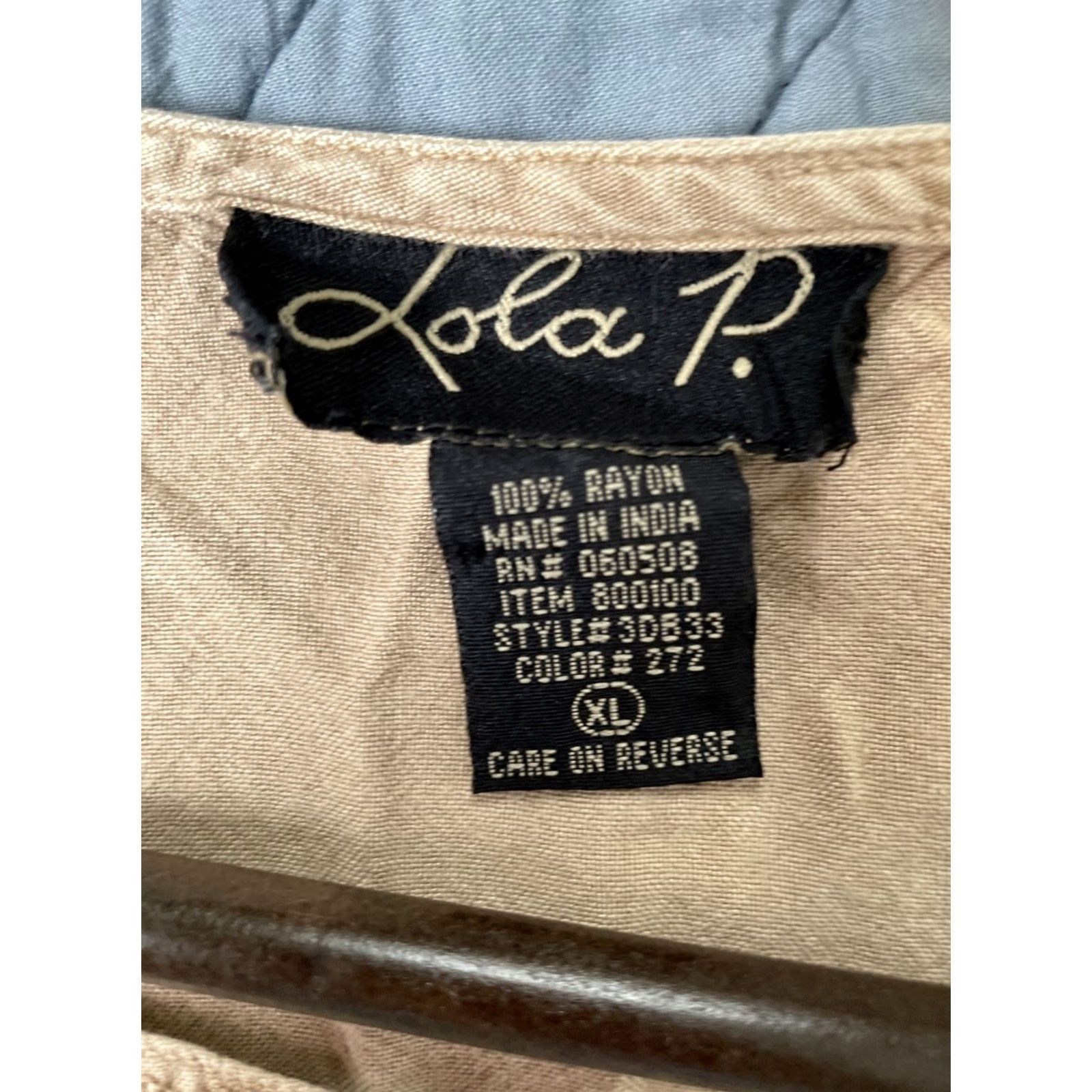 Vintage VINTAGE Lola P. Maxi Dress Shirt Dress XL Beige Beaded Sequin Eyelet Freestyle Fairy Y2K Bohemian Grunge Summer Spring Fall Size XL / US 12-14 / IT 48-50 - 5 Thumbnail