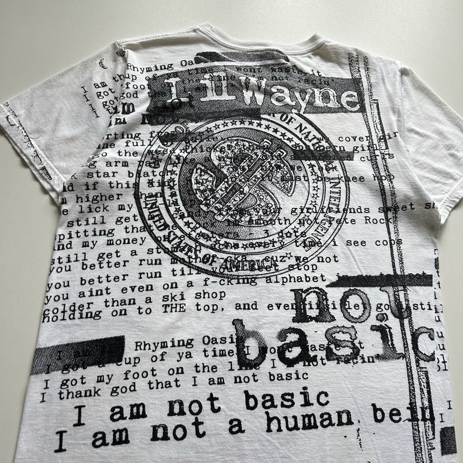 Rap Tees × Vintage Vintage Lil Wayne AOP T Shirt Medium White Y2K Hip Hop Promo Size US M / EU 48-50 / 2 - 4 Thumbnail