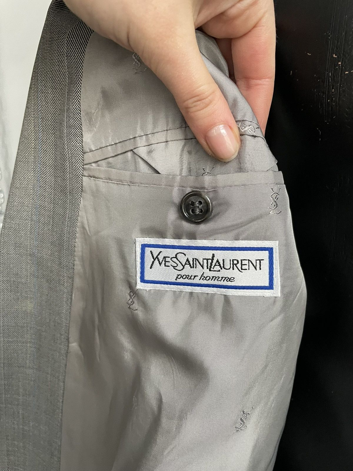 Yves Saint Laurent YSL Grey Oversized Jacket blazer double breasted y2k archive Size US L / EU 52-54 / 3 - 7 Thumbnail