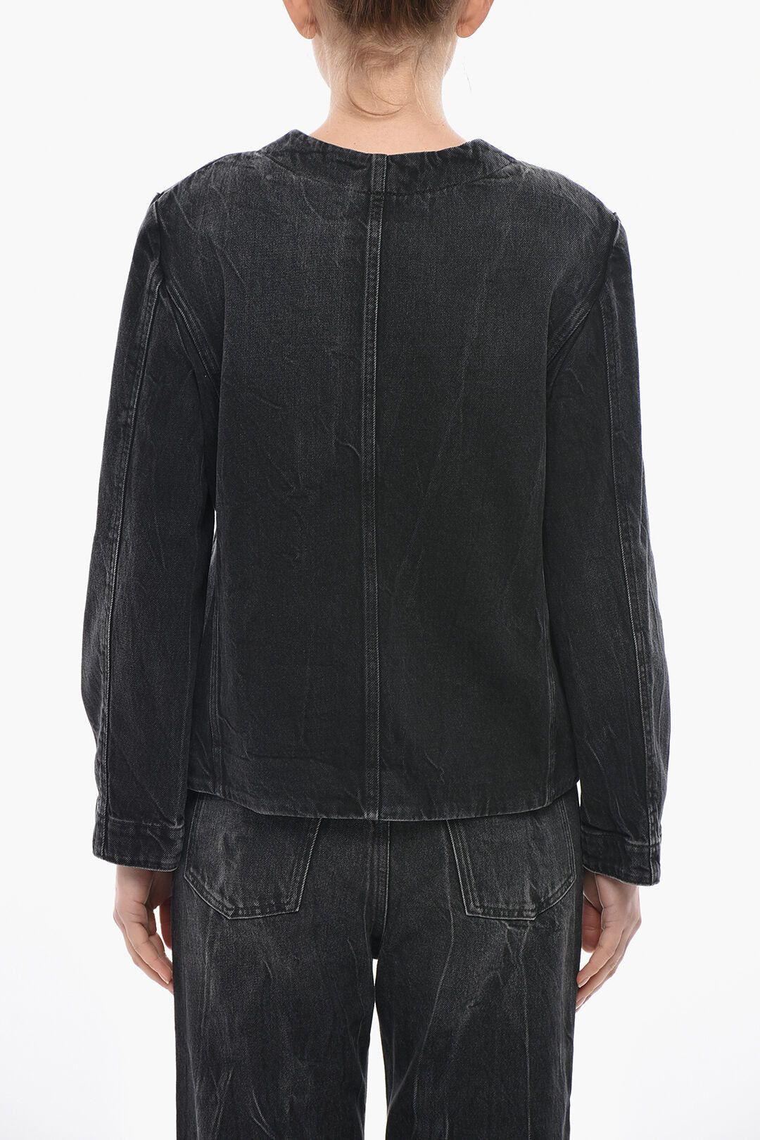 Givenchy og1mm0326 Stone-Washed Denim Jacket in Black Size S / US 4 / IT 40 - 2 Thumbnail