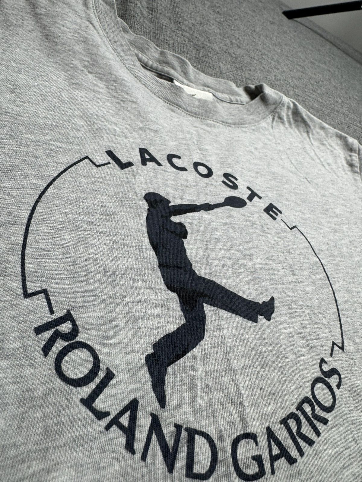 Lacoste Lacoste Roland Garros Big Logo grey T-Shirt Size S / US 4 / IT 40 - 1 Thumbnail