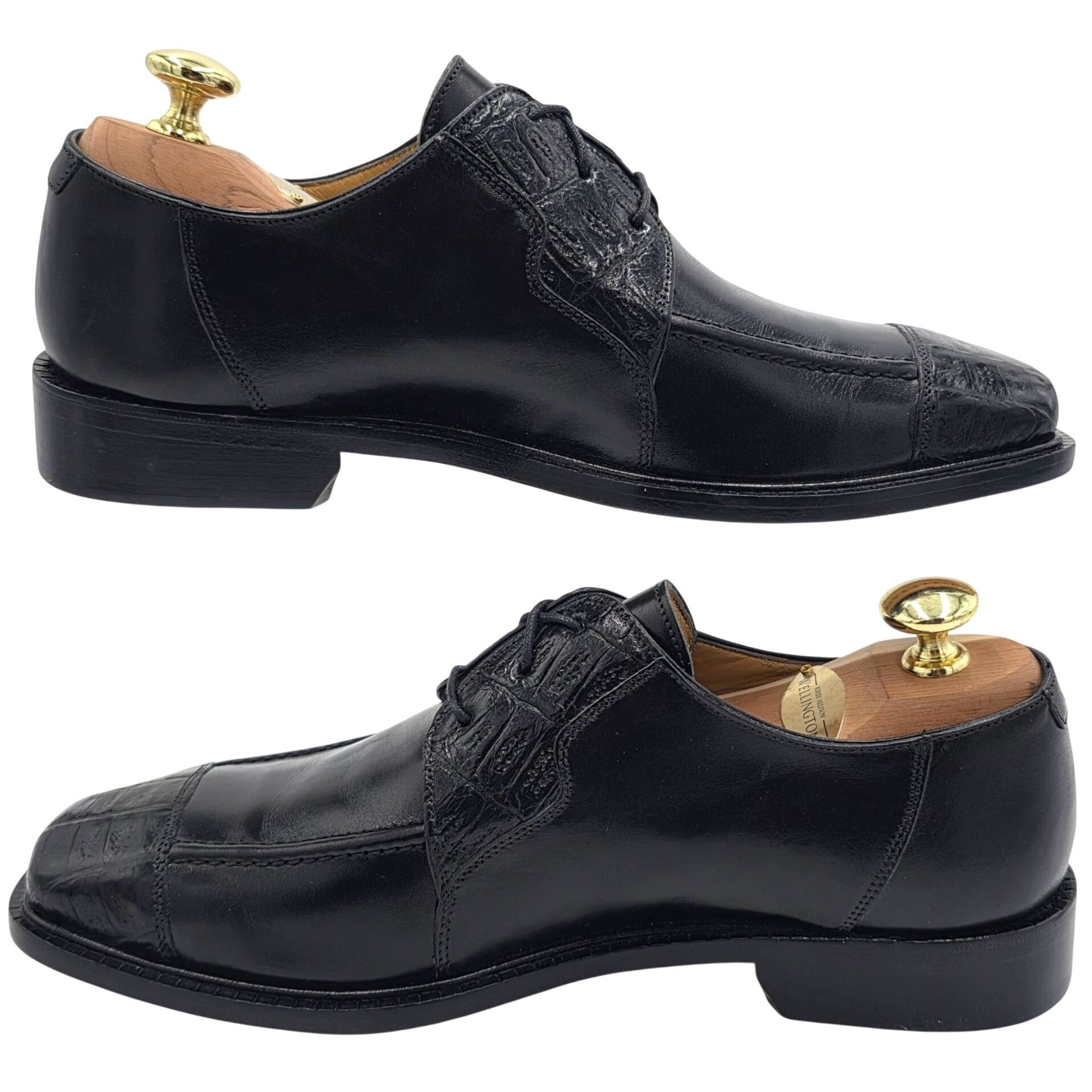 Belvedere NEW Vintage Belvedere Black Exotic Crocodile Italy Dress Sho Size US 7.5 / EU 40-41 - 11 Thumbnail