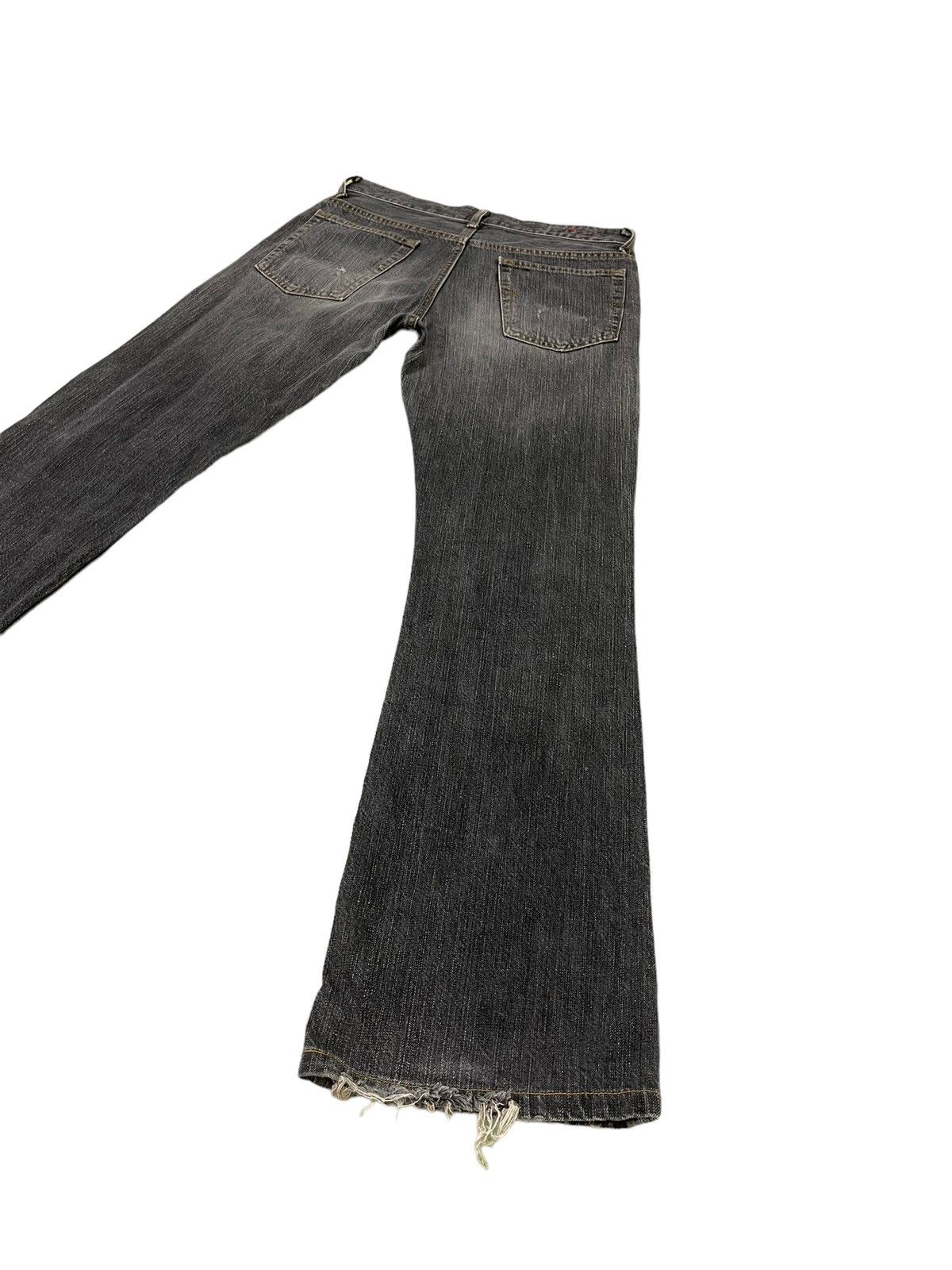 Japanese Brand Flare Jeans Edwin Japan Faded Distress Boot Cut 6🟦2 Size US 31 - 13 Thumbnail