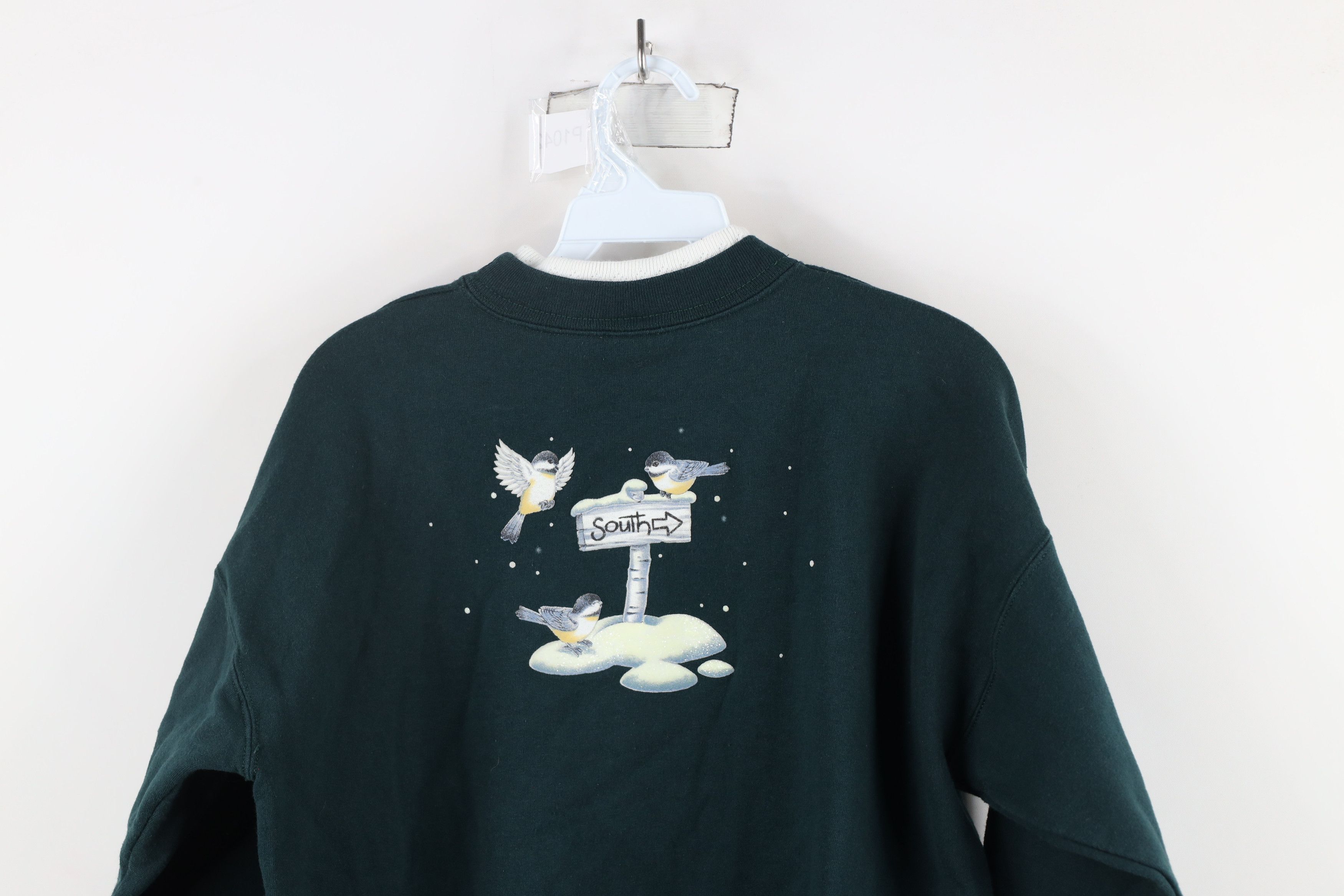Vintage Vintage 90s Streetwear Snow Birds Birdhouse Sweatshirt Green Size M / US 6-8 / IT 42-44 - 11 Thumbnail
