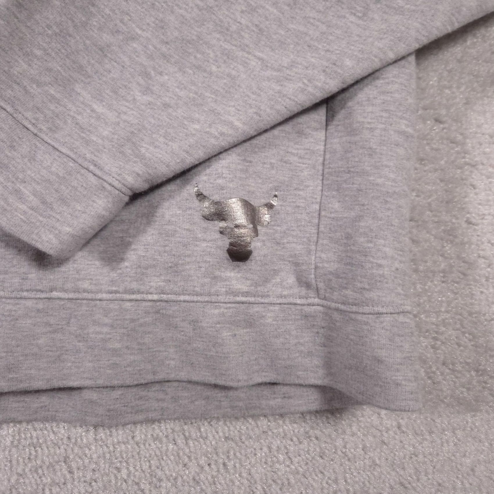 Under Armour Under Armour Project Rock Hoodie Womens Small Gray Oversized All Day Hustle Bull Shirt Size S / US 4 / IT 40 - 5 Thumbnail