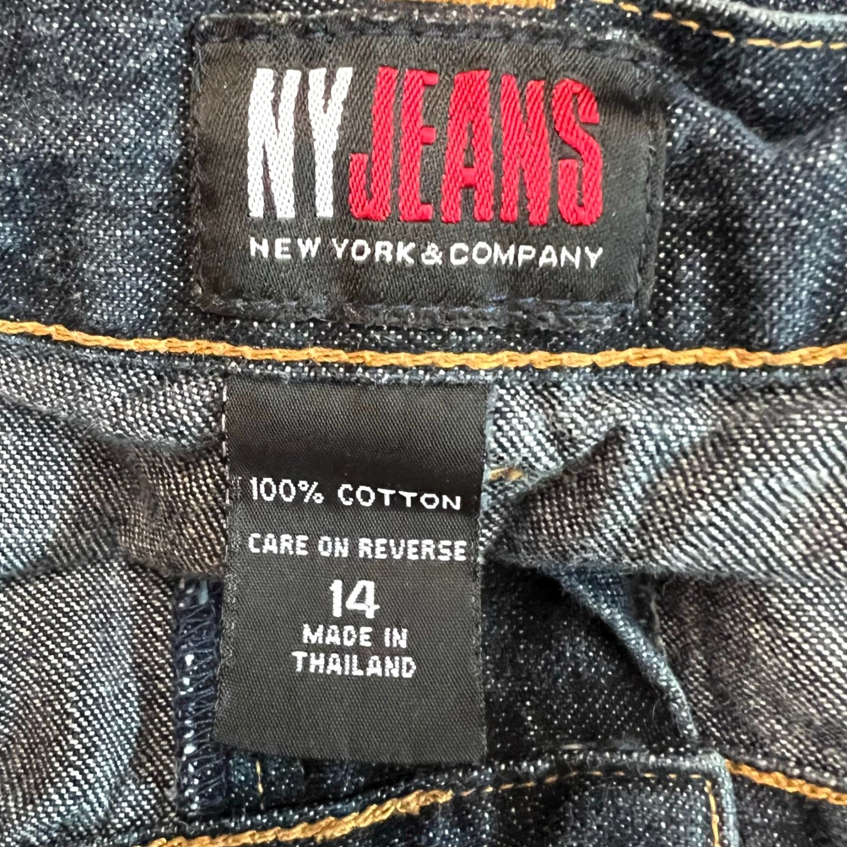 Denime NY Jeans Skirt Women 14 Denim Mini Blue Pockets 80s Fade Size 36" / US 14 / IT 50 - 7 Thumbnail