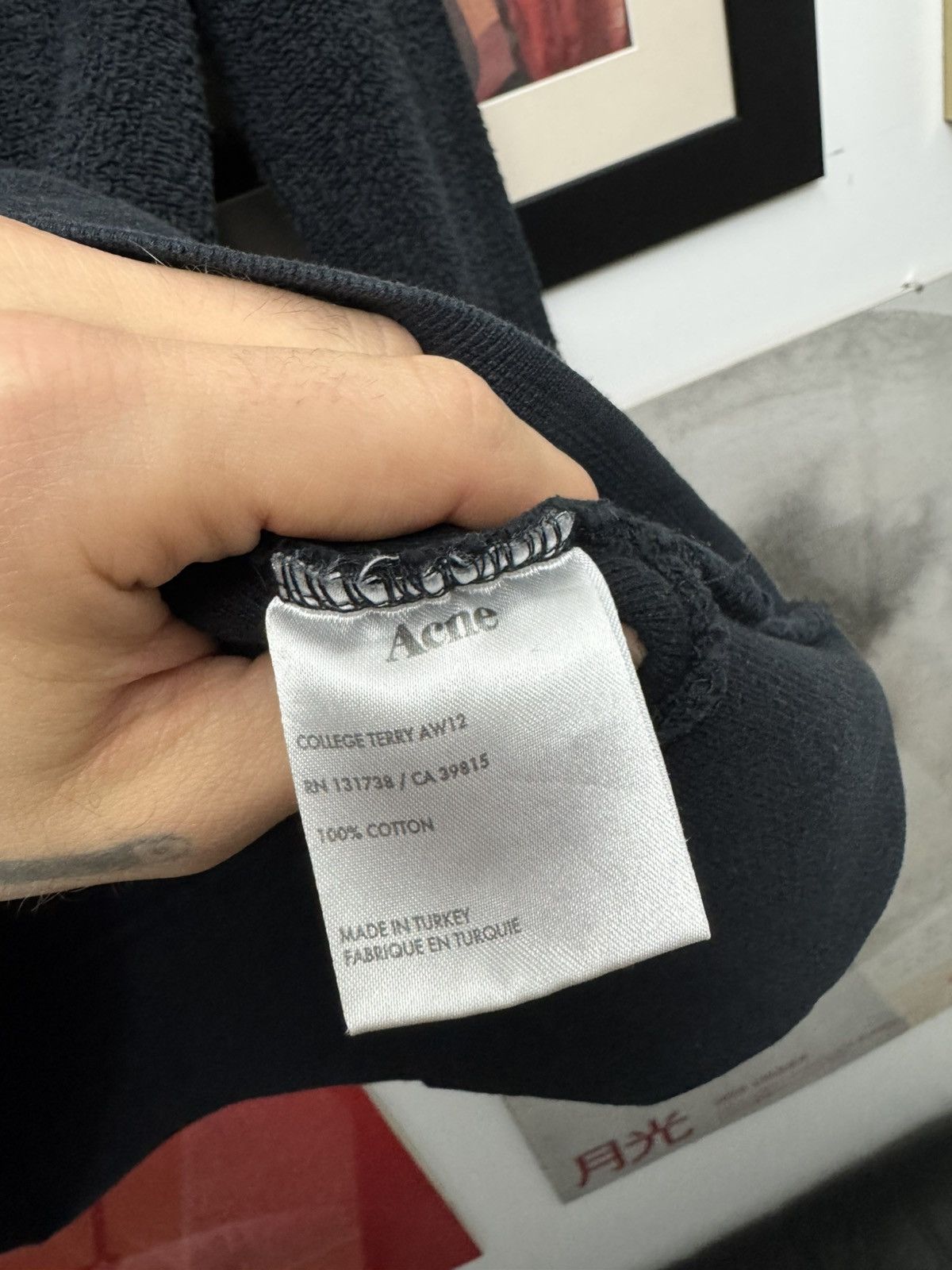 Acne Studios AW12 Acne Studios College Terry Black Crewneck Sweatshirt Size US M / EU 48-50 / 2 - 4 Thumbnail