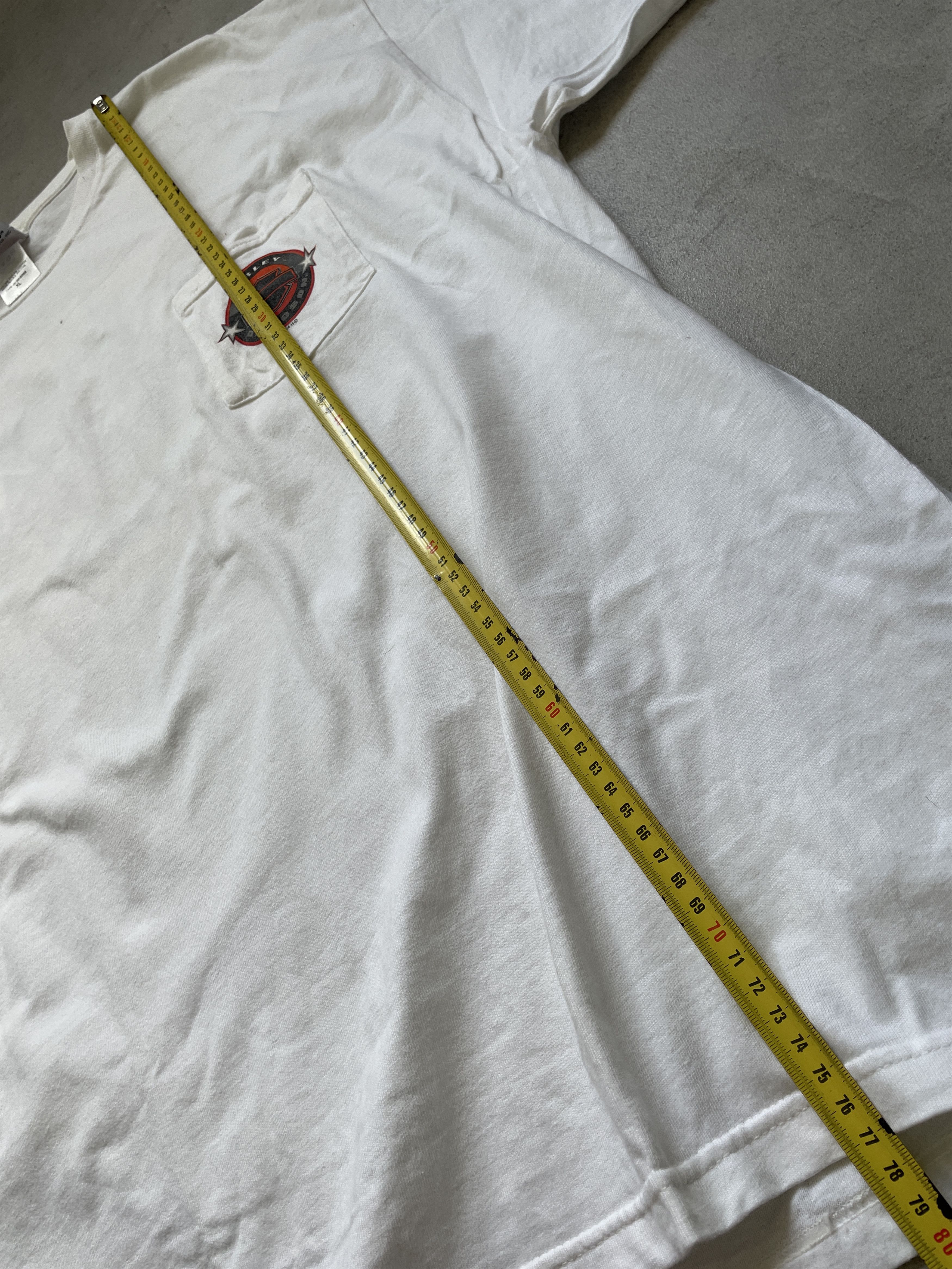 Harley Davidson VINTAGE HARLEY DAVIDSON 2002 DUDLEY PERKINS WHITE POCKET TEE Size US XL / EU 56 / 4 - 10 Thumbnail