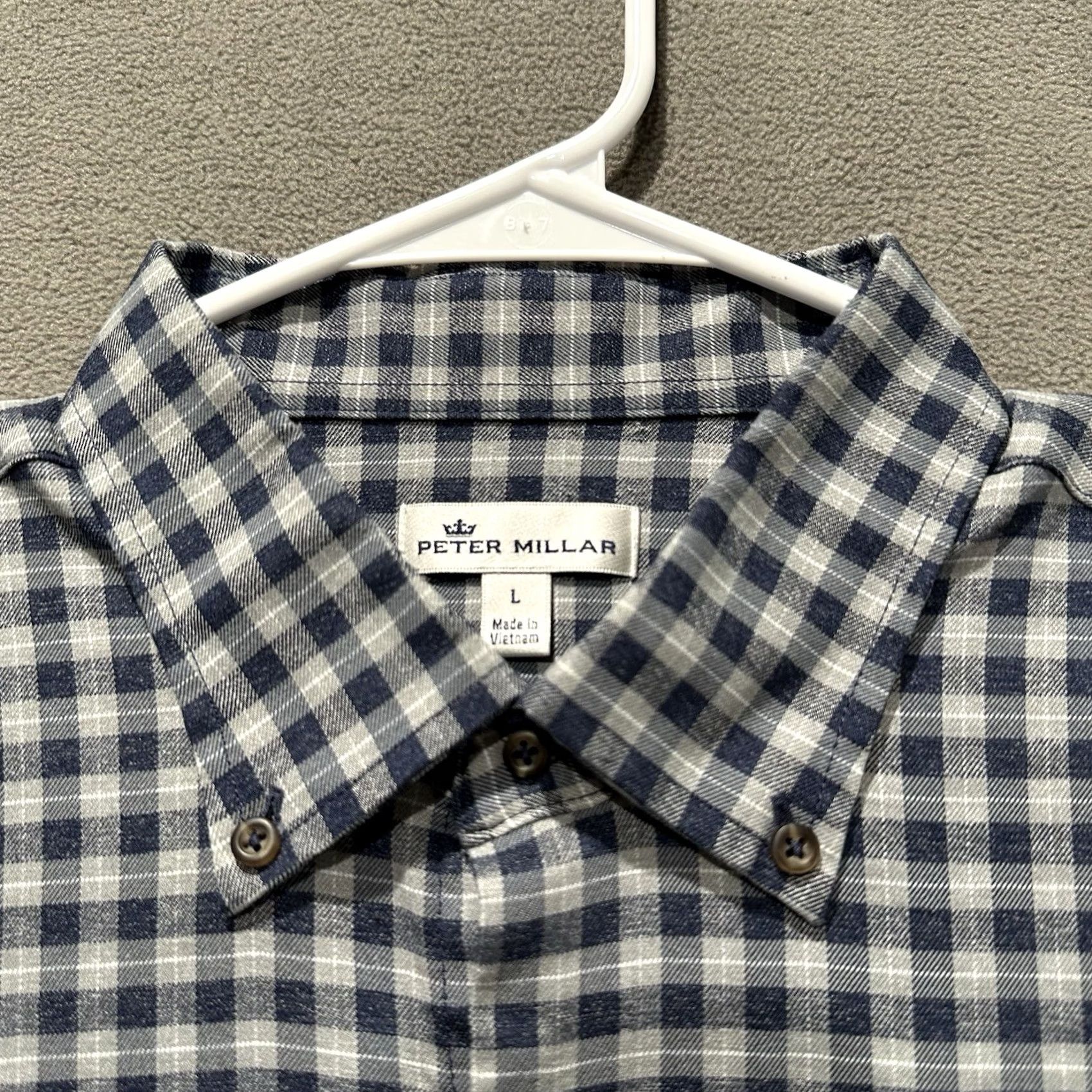 Peter Millar Peter Millar Shirt Men Large Blue Gray Betts Performance Check Plaid Button Down Size US L / EU 52-54 / 3 - 3 Thumbnail
