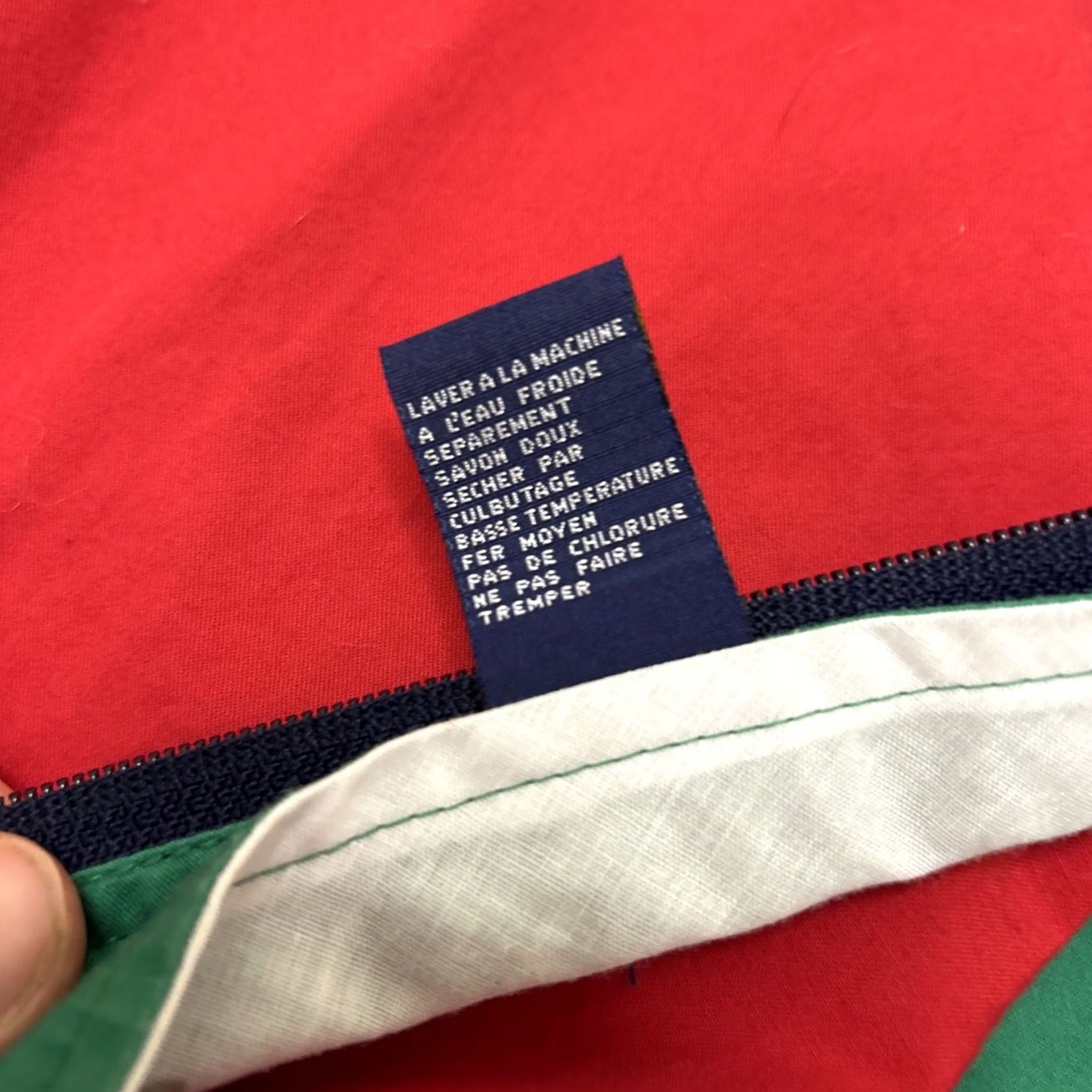Spell VINTAGE Tommy Jeans Shirt Full-Zip Striped Spell Out Flag Patch XL Men Red Blue Yellow Green Black 90s Hilfiger Hip Hop Size US XL / EU 56 / 4 - 5 Thumbnail