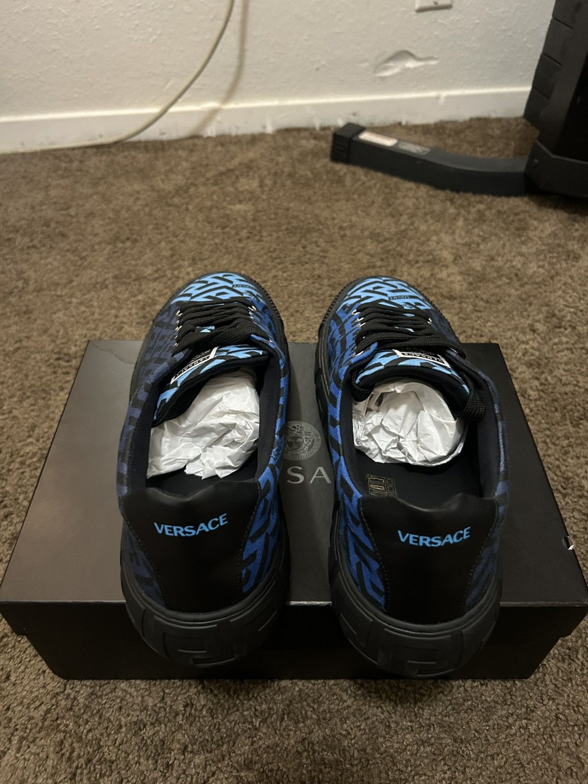 Versace Versace Greca Canvas Blue/Black Size US 12 / EU 45 - 4 Thumbnail